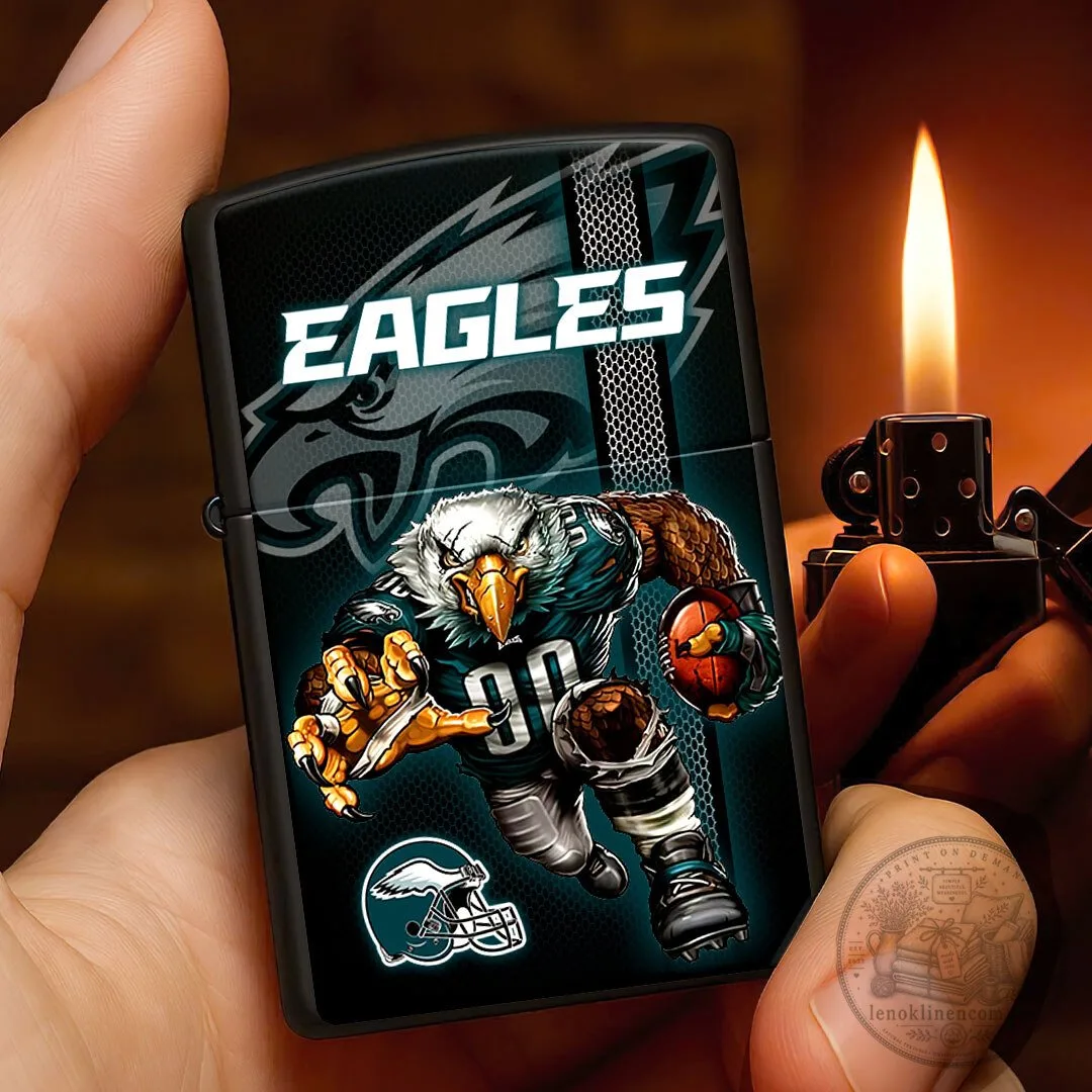 Philadelphia Eagles Football Team Mascot Black Matte Zippo Lighter