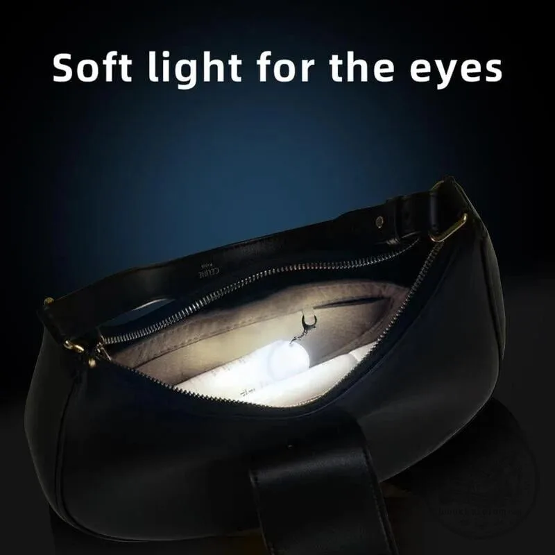 Elegant Black Leather Shoulder Bag with Soft Interior LED Light 25 Elegant Black Leather Shoulder Bag with Soft Interior LED Light