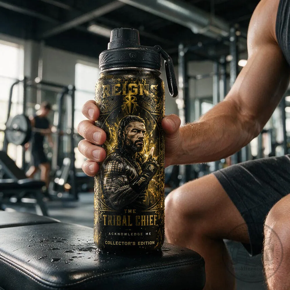 Roman Reigns The Tribal Chief Acknowledge Me Collector's Edition Water Bottle
