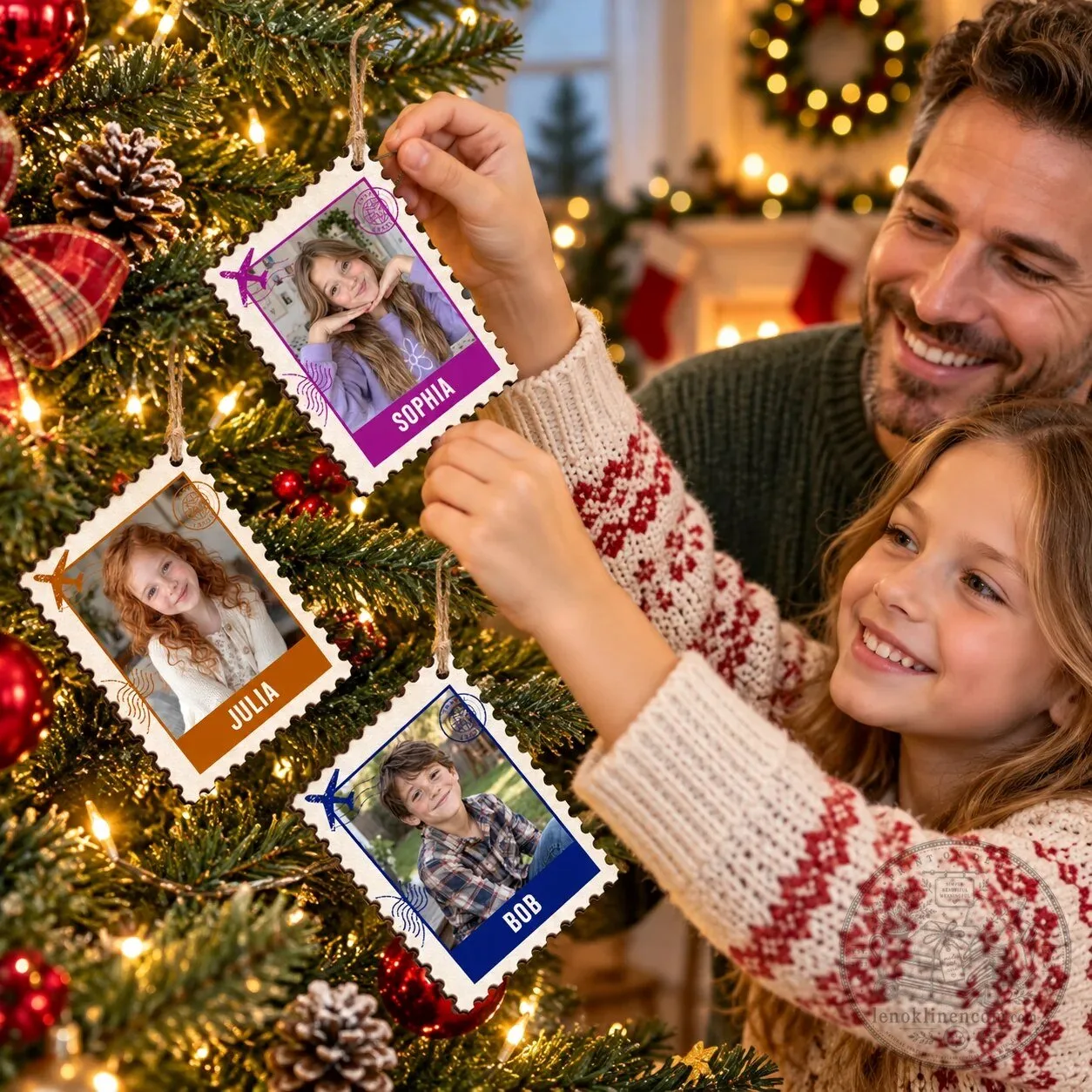 Personalized Family Photo Postage Stamp Christmas Holiday Ornament 16 Personalized Family Photo Postage Stamp Christmas Holiday Ornament