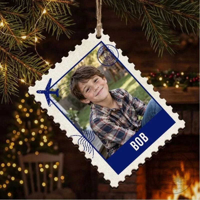 Personalized Family Photo Postage Stamp Christmas Holiday Ornament 17 Personalized Family Photo Postage Stamp Christmas Holiday Ornament