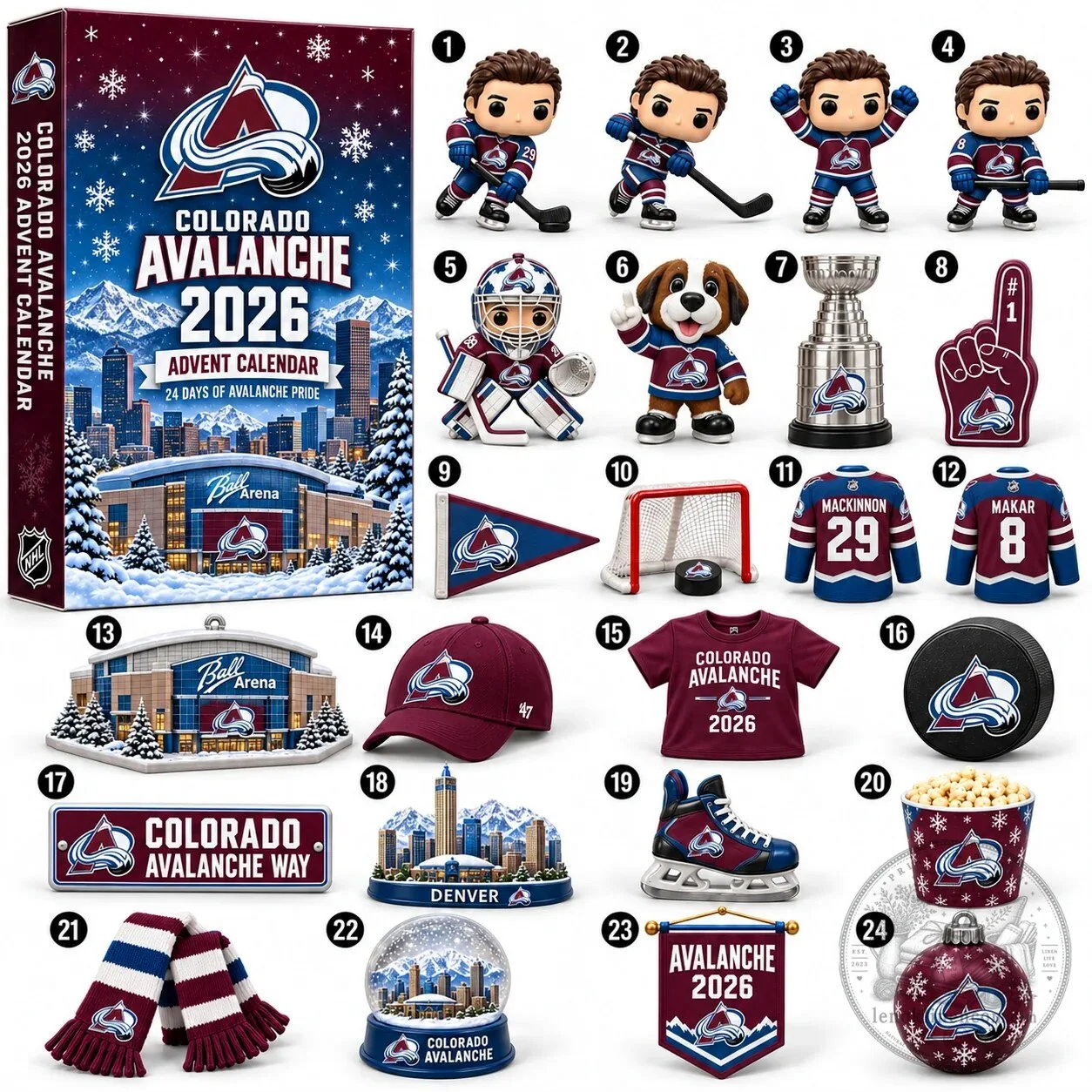 Colorado Avalanche 2026 NHL Hockey Team Game Day Surprise Advent Calendar