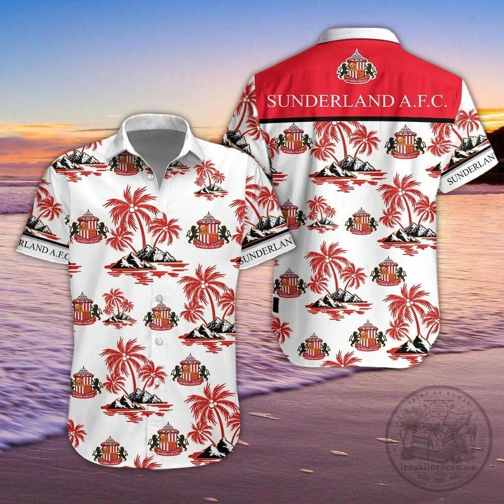Sunderland A.F.C. Football Club Tropical Palm Trees Hawaiian Shirt