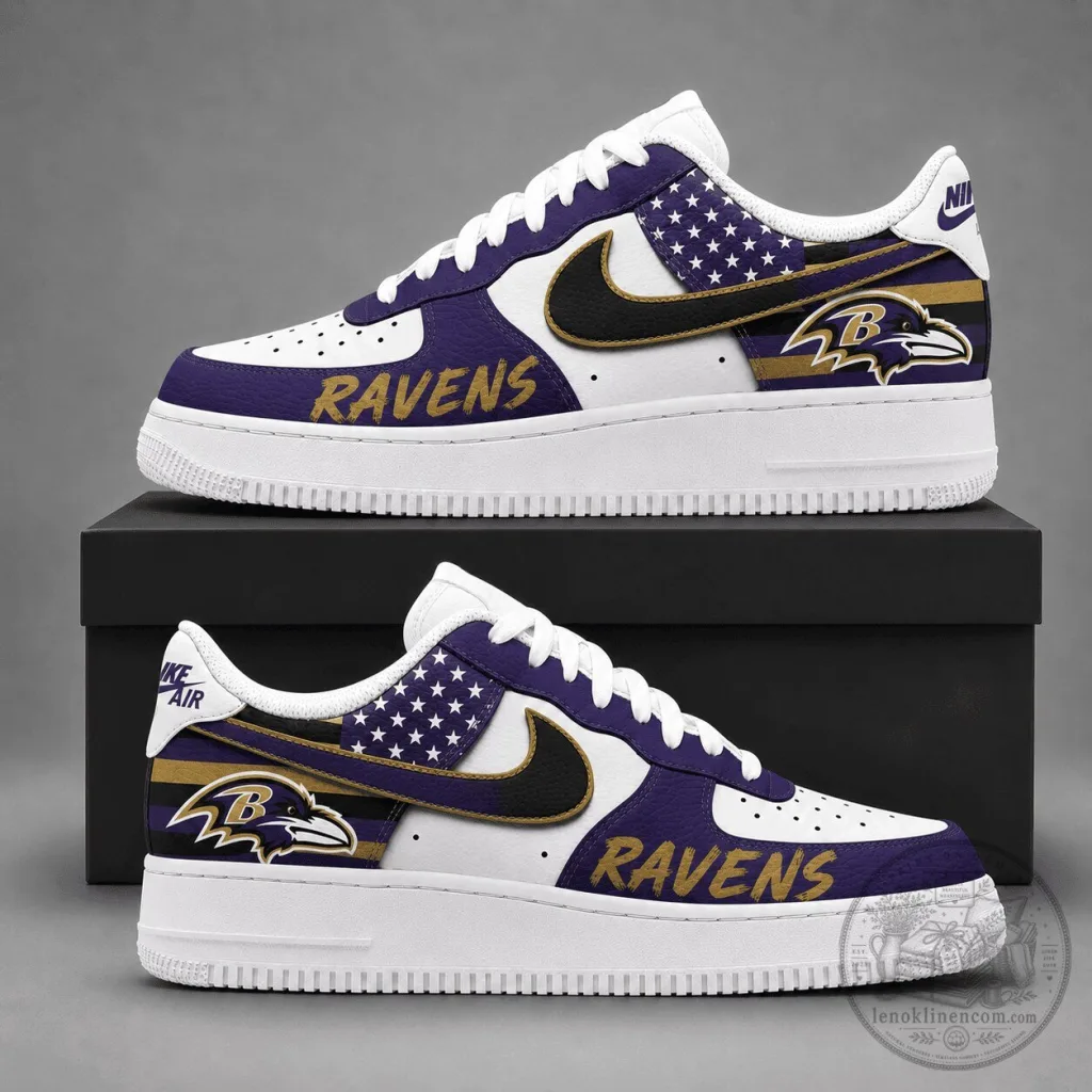 Baltimore Ravens American Football Team Custom Printed Sneakers Shoes Baltimore Ravens American Football Team Custom Printed Sneakers Shoes