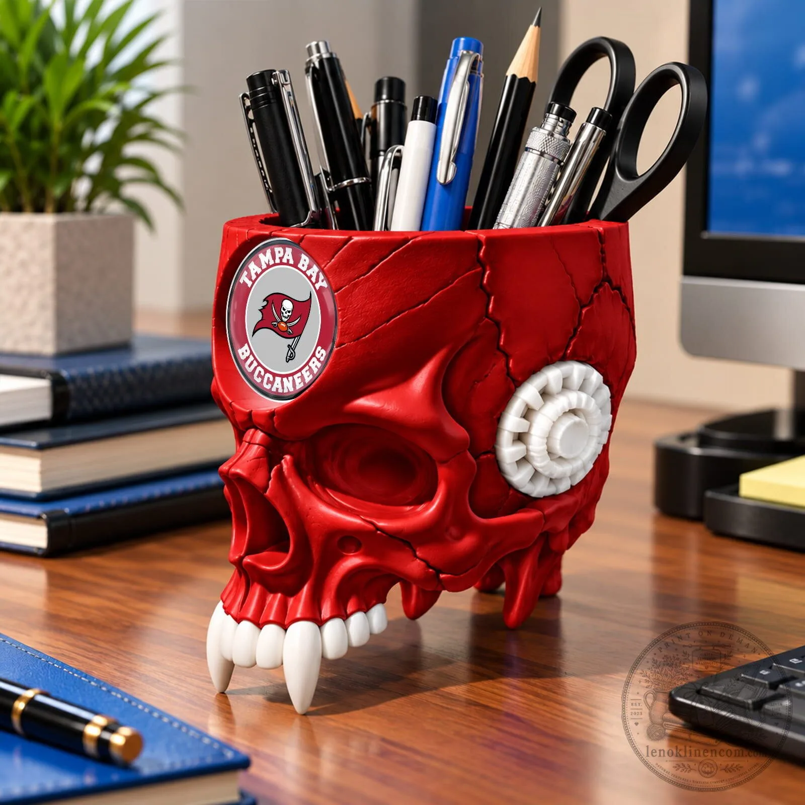 Tampa Bay Buccaneers National Football League Skull Pen Holder