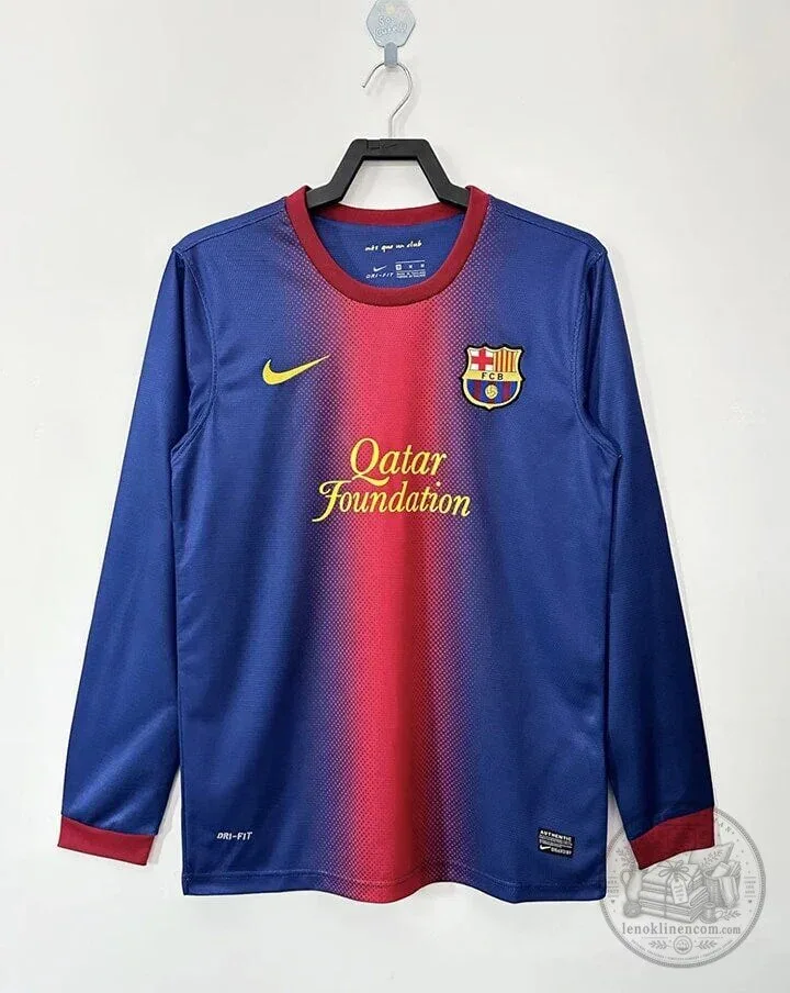 Barcelona Football Club 2012-2013 Retro Long Sleeve Soccer Jersey