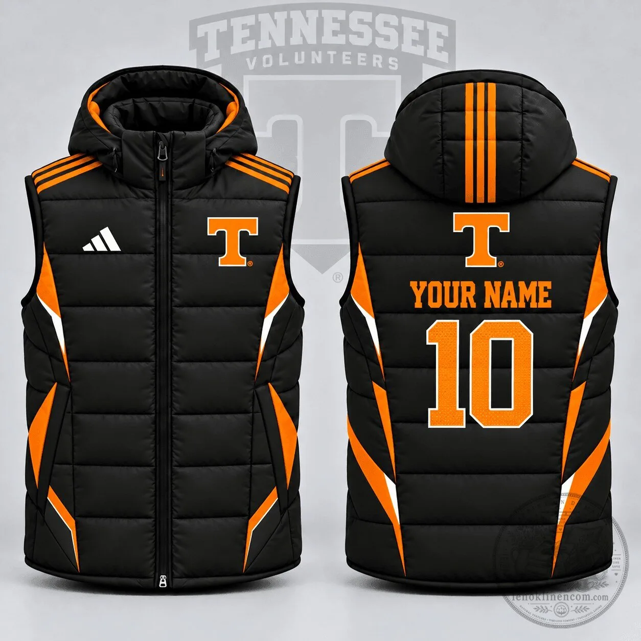 Tennessee Volunteers Custom Name Number Stealth Velocity Puffer Vest
