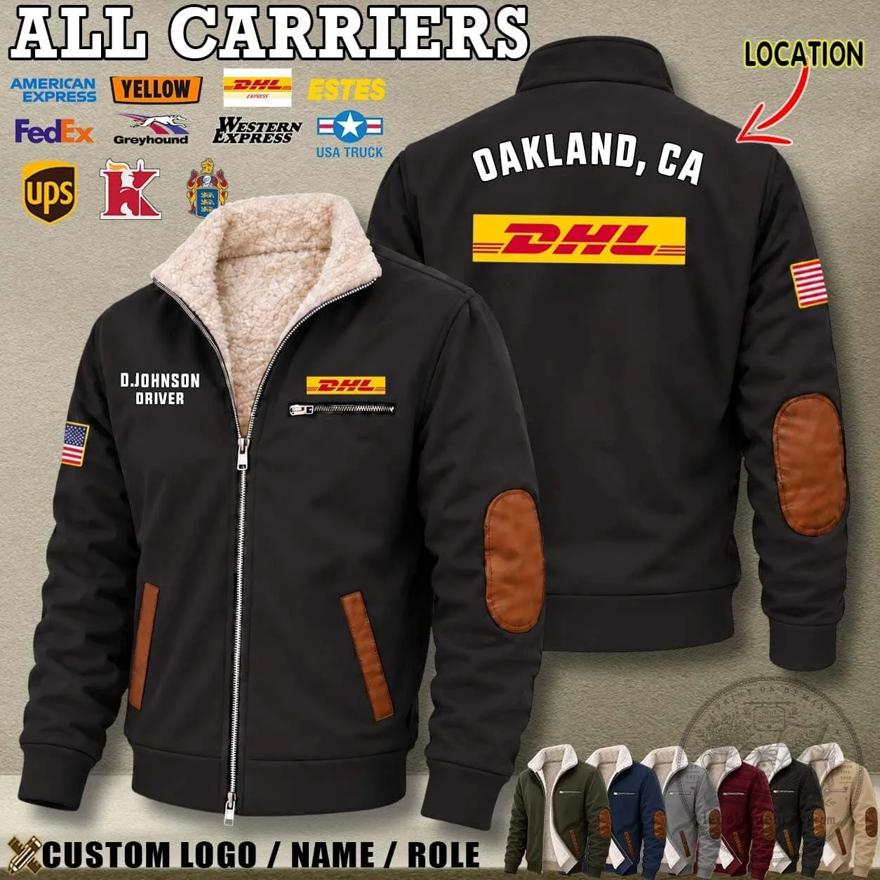 UPS Driver Personalized Name and Location Sherpa Lined Fleece Jacket 10 UPS Driver Personalized Name and Location Sherpa Lined Fleece Jacket