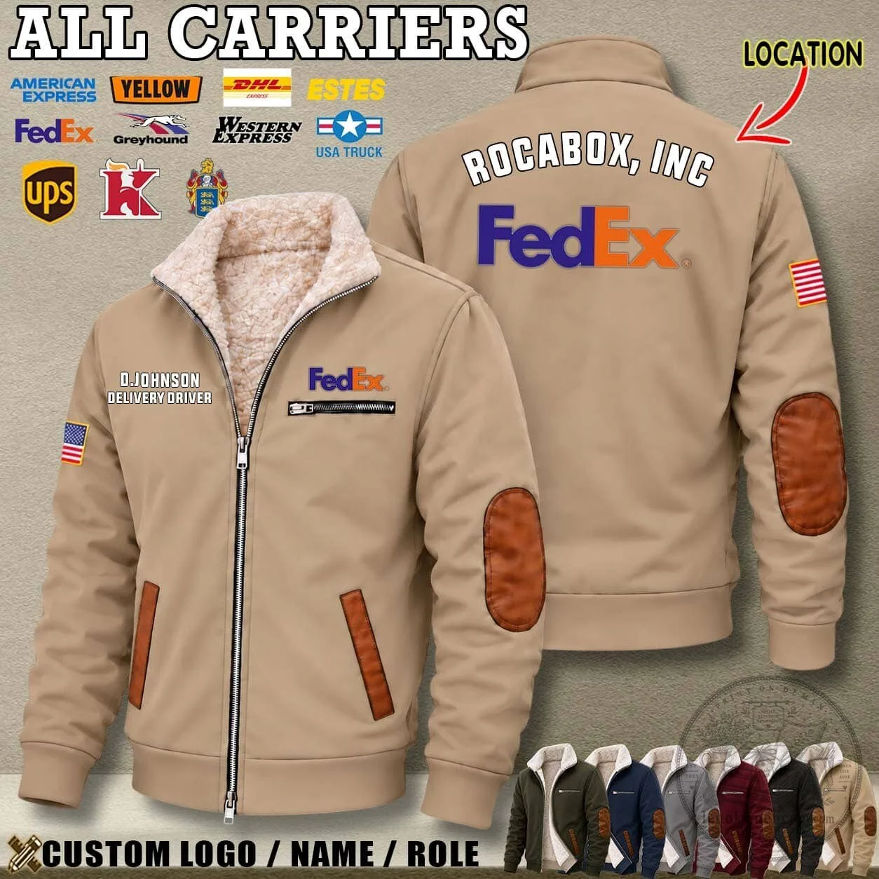 UPS Driver Personalized Name and Location Sherpa Lined Fleece Jacket 11 UPS Driver Personalized Name and Location Sherpa Lined Fleece Jacket