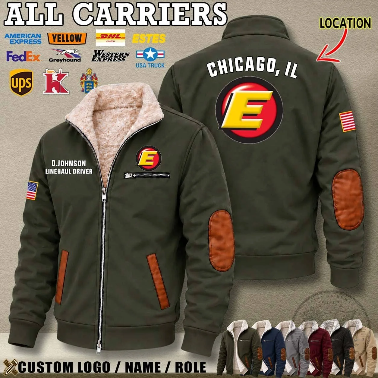 UPS Driver Personalized Name and Location Sherpa Lined Fleece Jacket 12 UPS Driver Personalized Name and Location Sherpa Lined Fleece Jacket