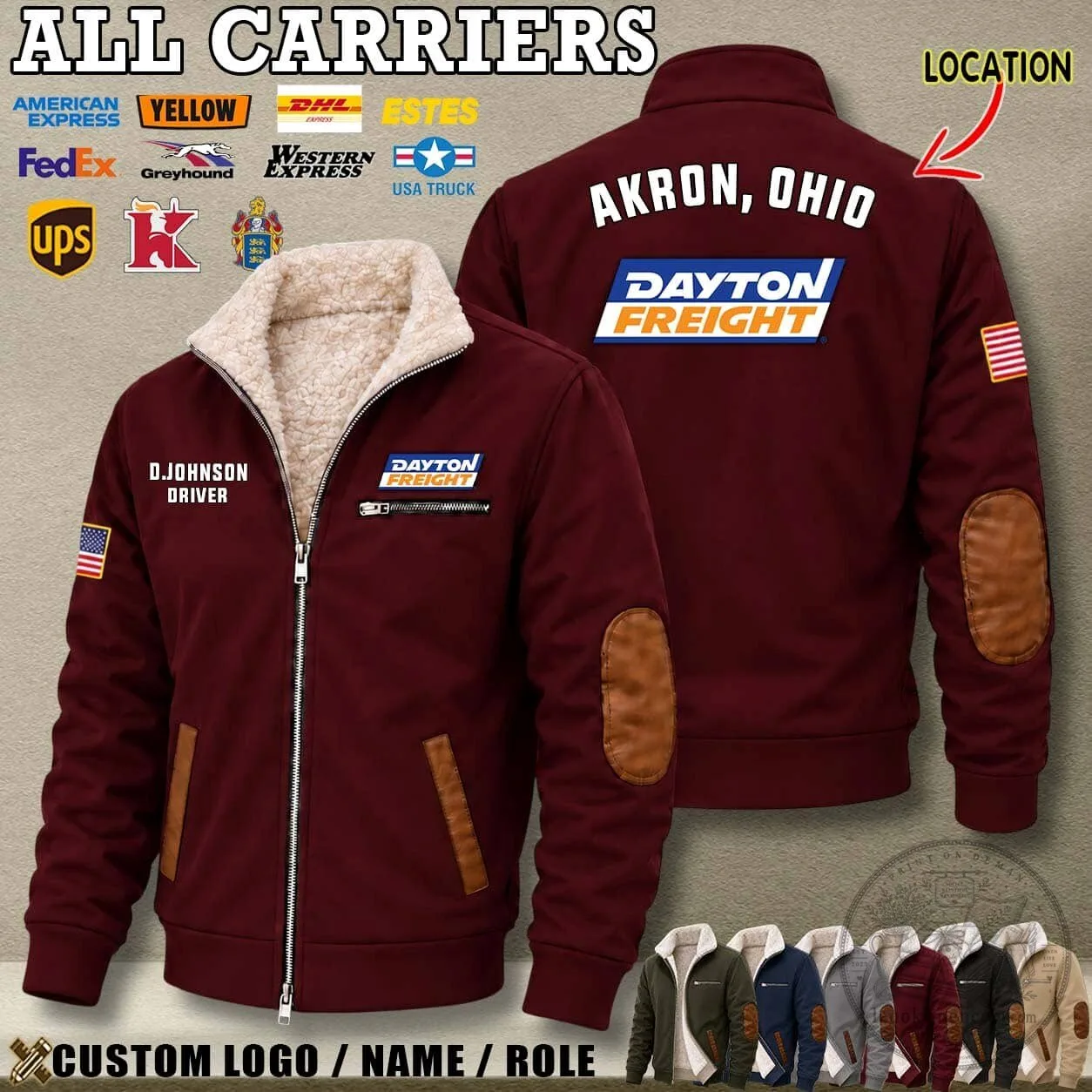 UPS Driver Personalized Name and Location Sherpa Lined Fleece Jacket 13 UPS Driver Personalized Name and Location Sherpa Lined Fleece Jacket