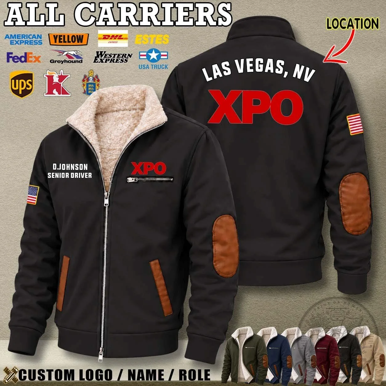 UPS Driver Personalized Name and Location Sherpa Lined Fleece Jacket 14 UPS Driver Personalized Name and Location Sherpa Lined Fleece Jacket