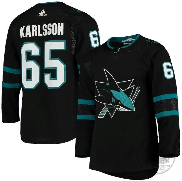 Erik Karlsson San Jose Sharks Black Adidas Authentic Player Hockey Jersey