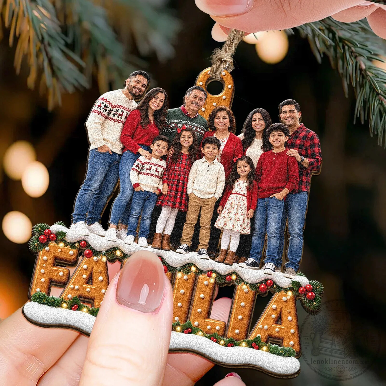 Personalized Family Photo Gingerbread Christmas Tree Ornament 7 Personalized Family Photo Gingerbread Christmas Tree Ornament