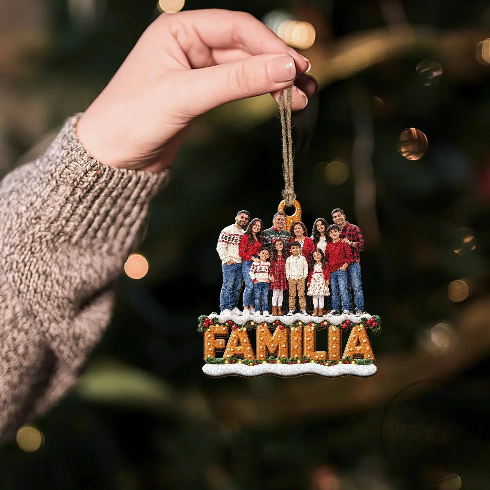 Personalized Family Photo Gingerbread Christmas Tree Ornament 10 Personalized Family Photo Gingerbread Christmas Tree Ornament
