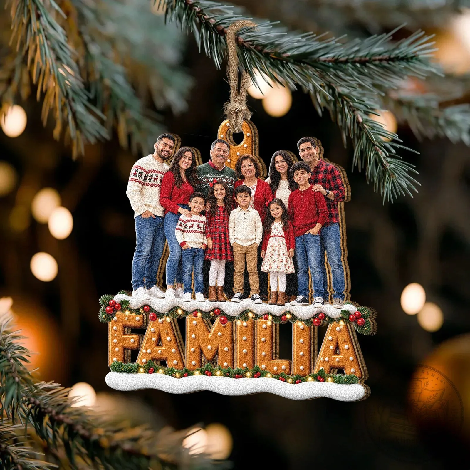 Personalized Family Photo Gingerbread Christmas Tree Ornament 11 Personalized Family Photo Gingerbread Christmas Tree Ornament
