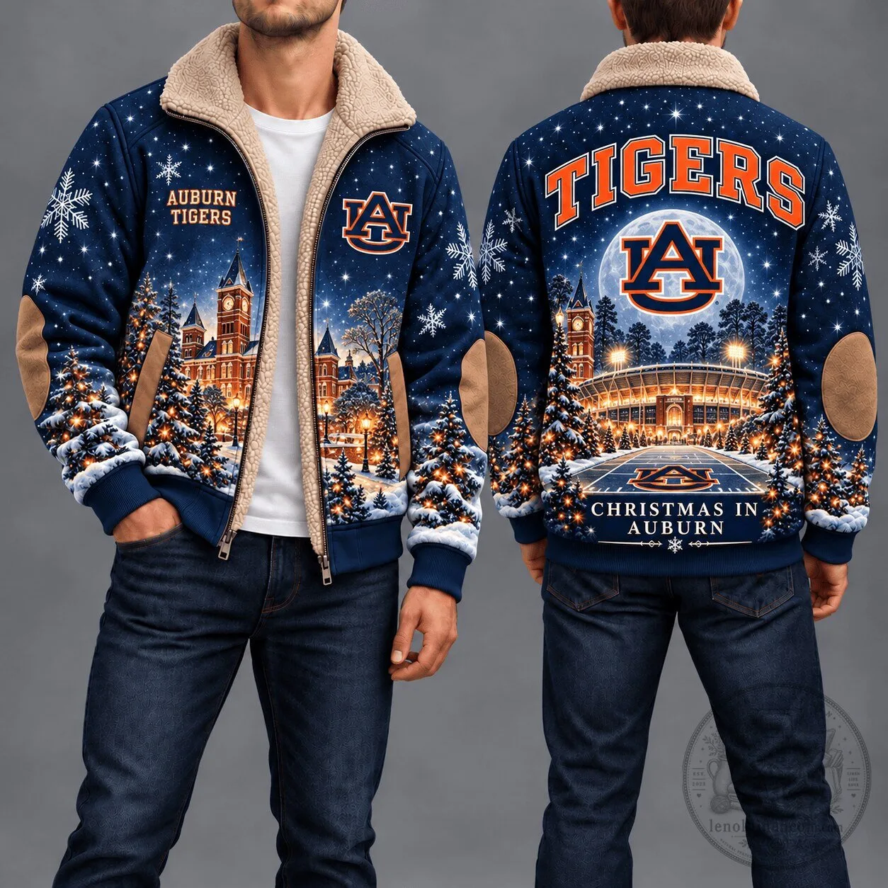 Auburn Tigers Christmas in Auburn University Winter Fleece Jacket