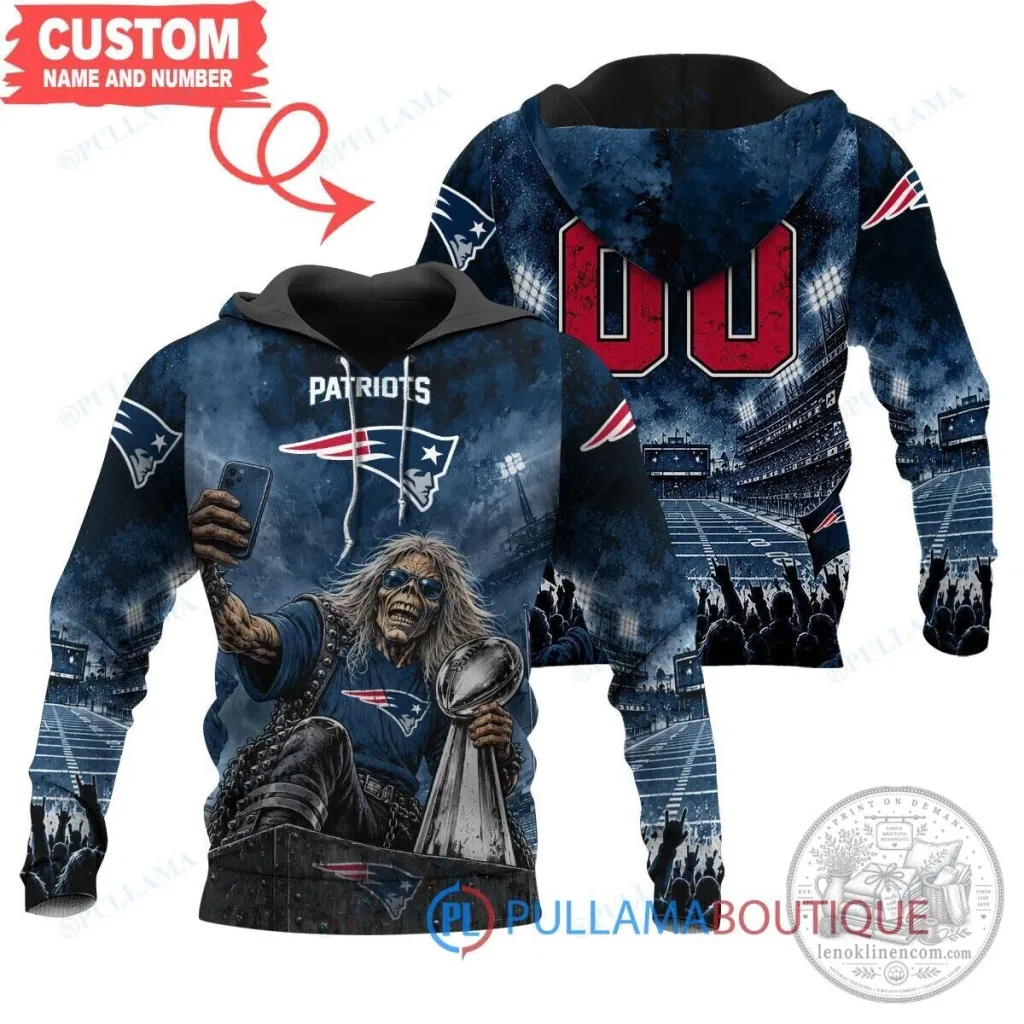 New England Patriots Super Bowl Trophy Eddie Iron Maiden Football Hoodie New England Patriots Super Bowl Trophy Eddie Iron Maiden Football Hoodie
