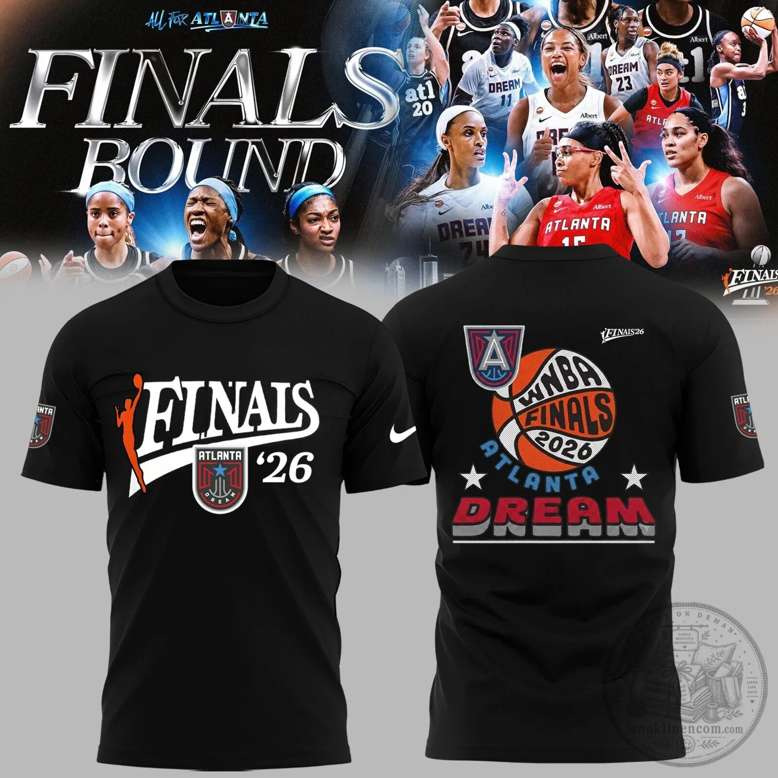 Atlanta Dream 2026 WNBA Finals Bound Basketball Black T-Shirt 1 Atlanta Dream 2026 WNBA Finals Bound Basketball Black T-Shirt