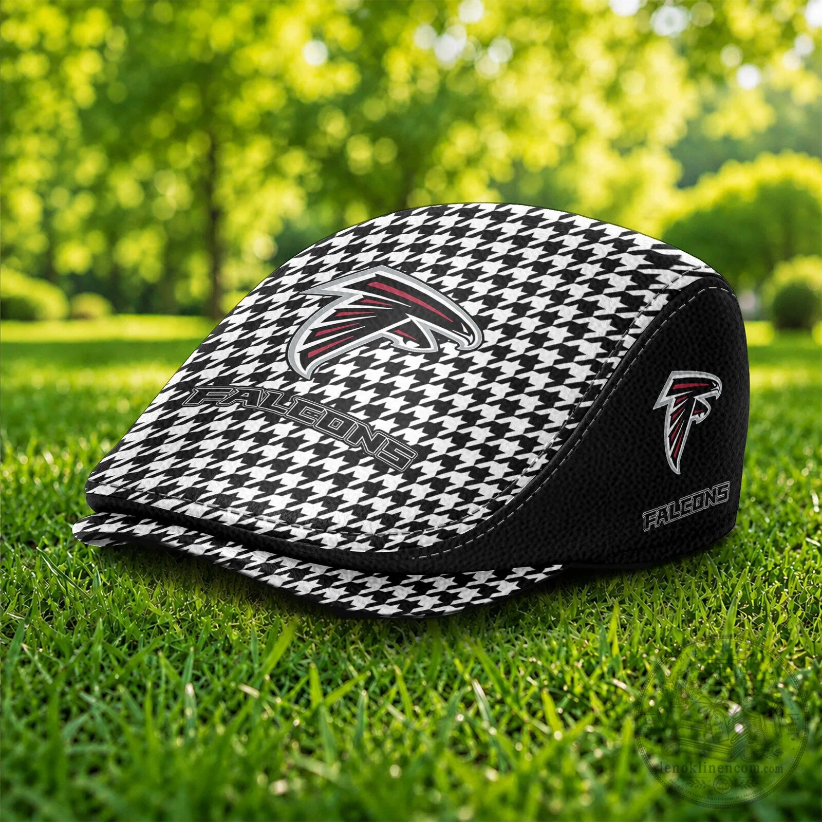 Atlanta Falcons NFL Houndstooth Pattern Flat Cap Hat
