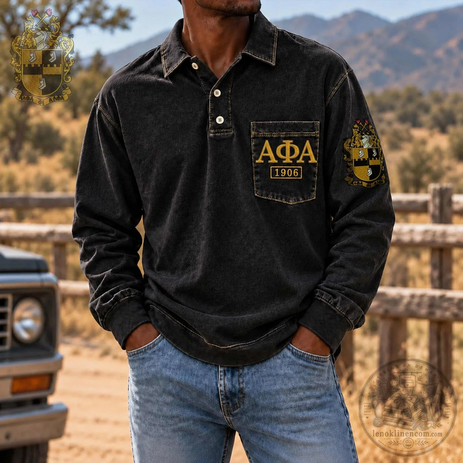 Alpha Phi Alpha Fraternity Long Sleeve Polo Shirt