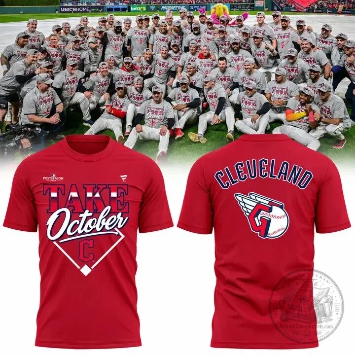 Cleveland Guardians Take October Postseason 2026 Red Baseball T-Shirt
