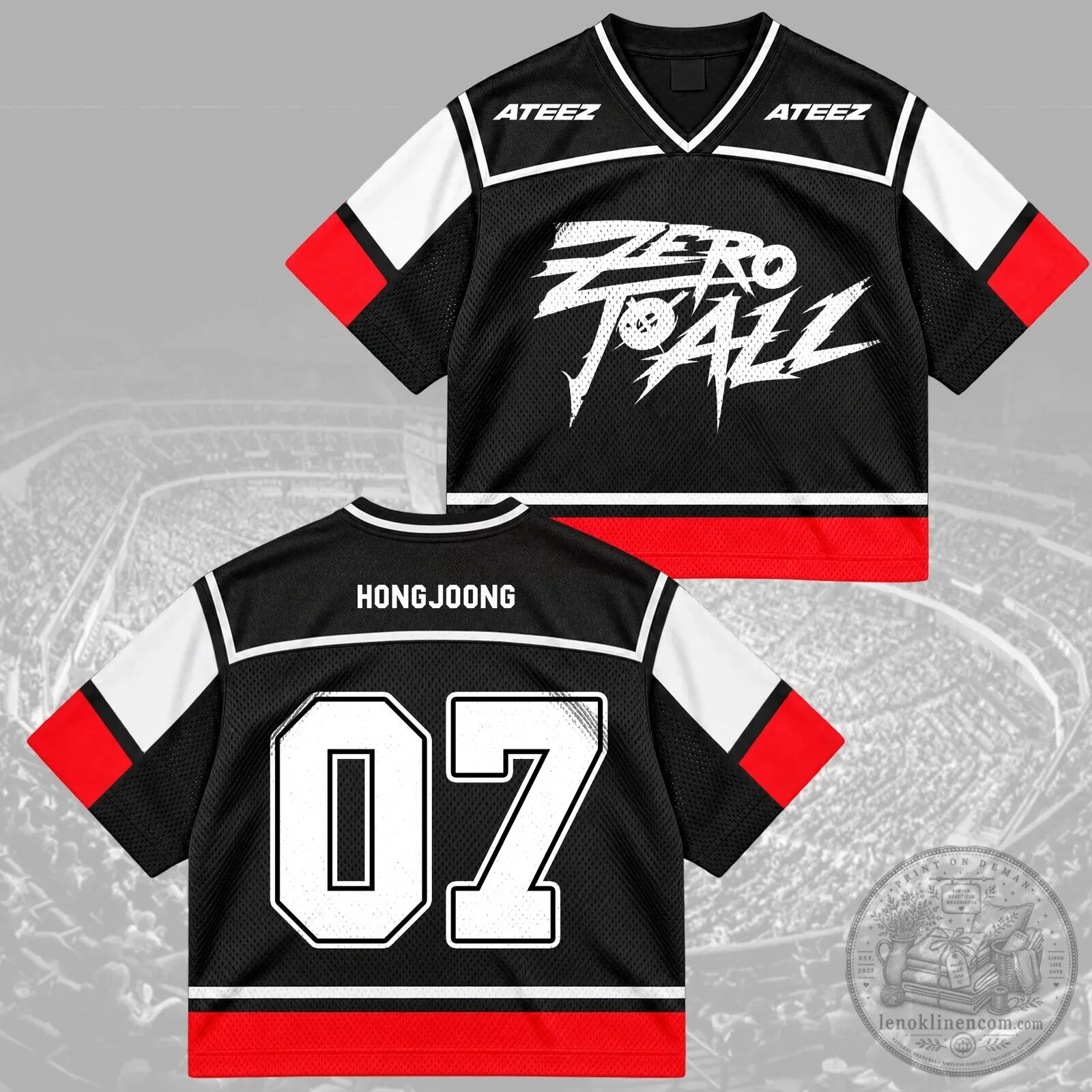 ATEEZ Zero To All World Tour Hongjoong Number 07 Mesh Hockey Jersey