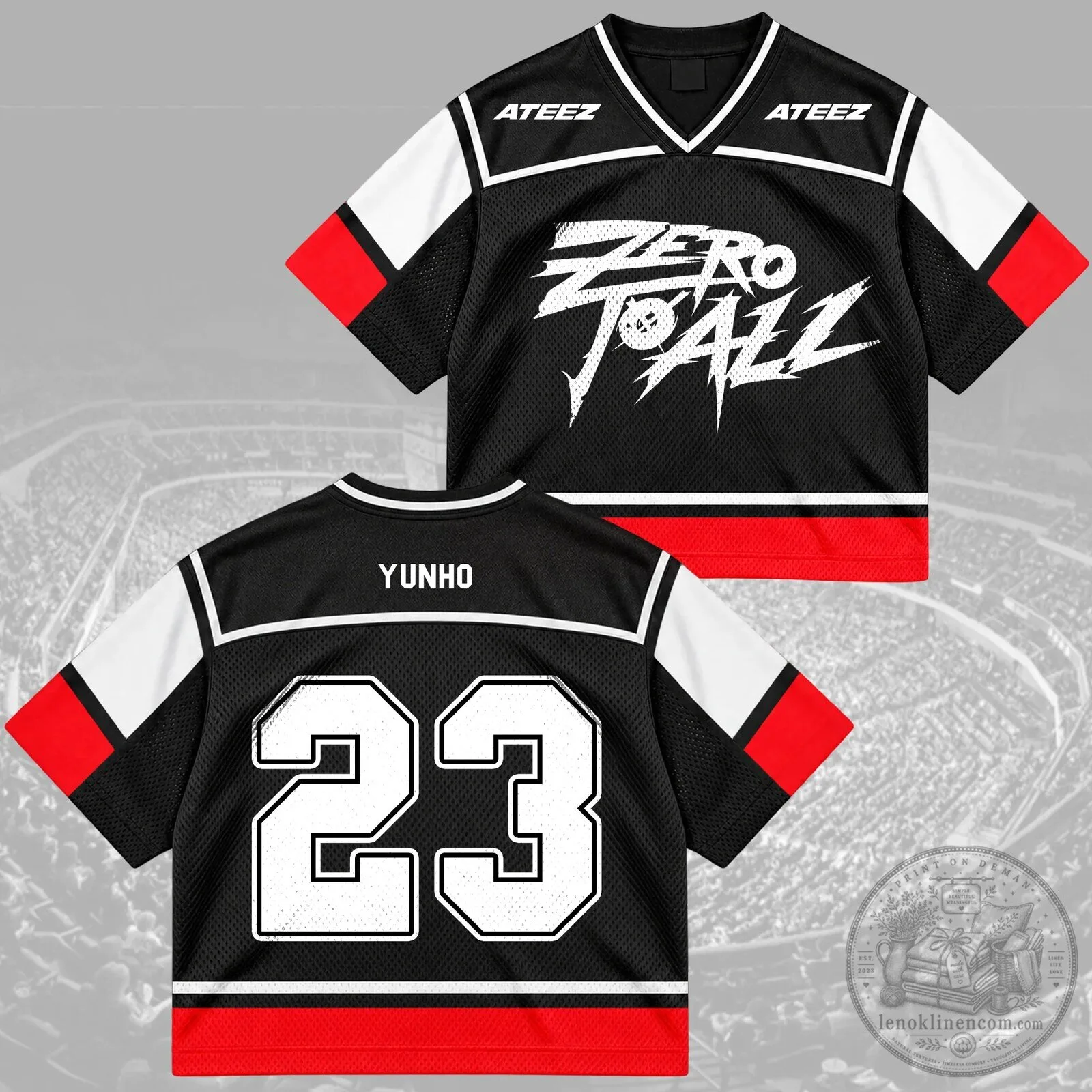 ATEEZ Zero To All World Tour Hongjoong Number 07 Mesh Hockey Jersey 11 ATEEZ Zero To All World Tour Hongjoong Number 07 Mesh Hockey Jersey