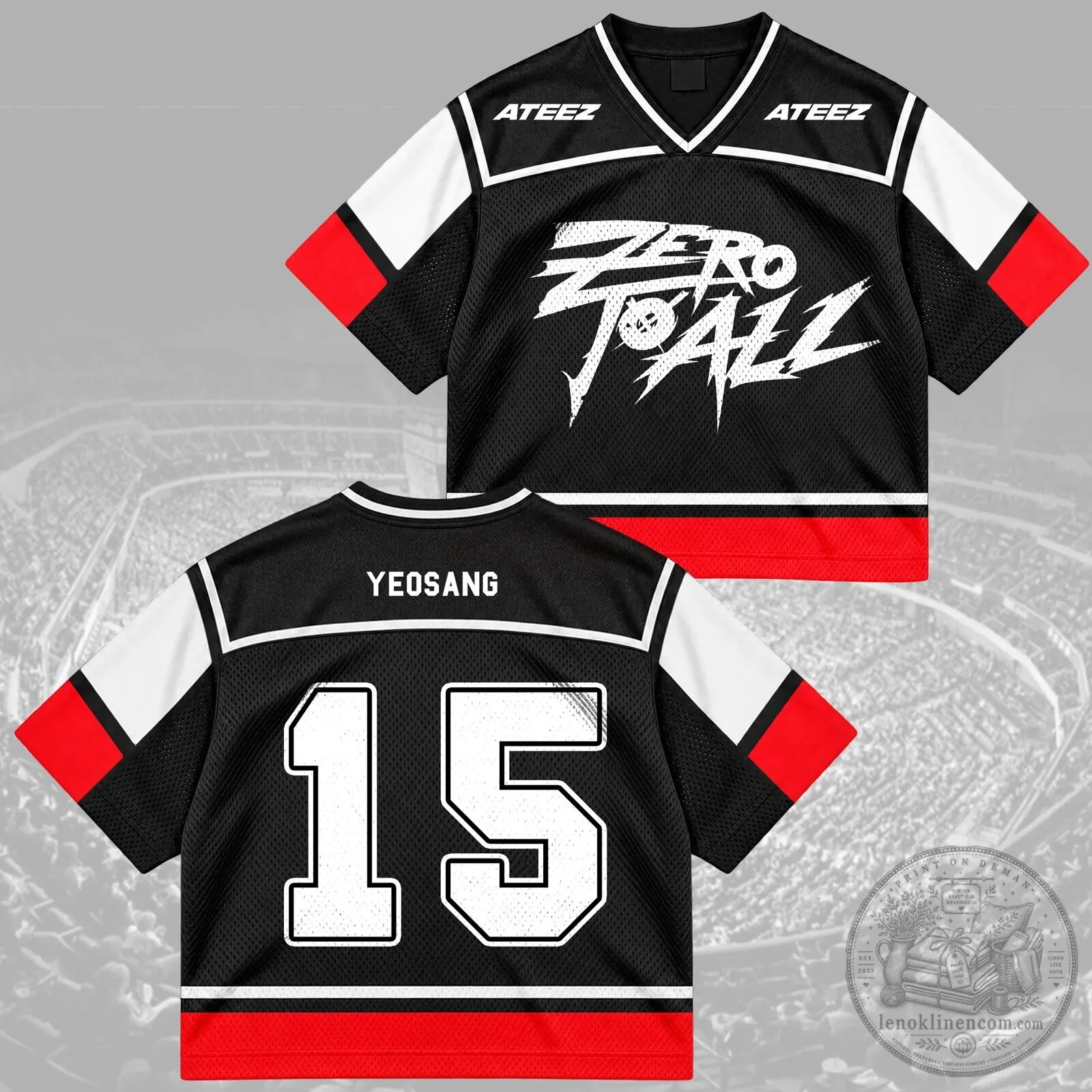 ATEEZ Zero To All World Tour Hongjoong Number 07 Mesh Hockey Jersey 12 ATEEZ Zero To All World Tour Hongjoong Number 07 Mesh Hockey Jersey