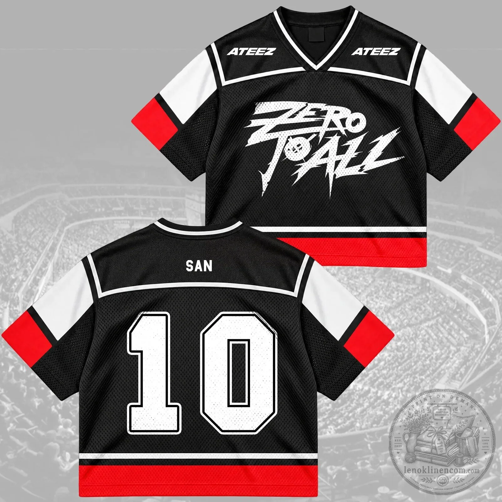 ATEEZ Zero To All World Tour Hongjoong Number 07 Mesh Hockey Jersey 13 ATEEZ Zero To All World Tour Hongjoong Number 07 Mesh Hockey Jersey