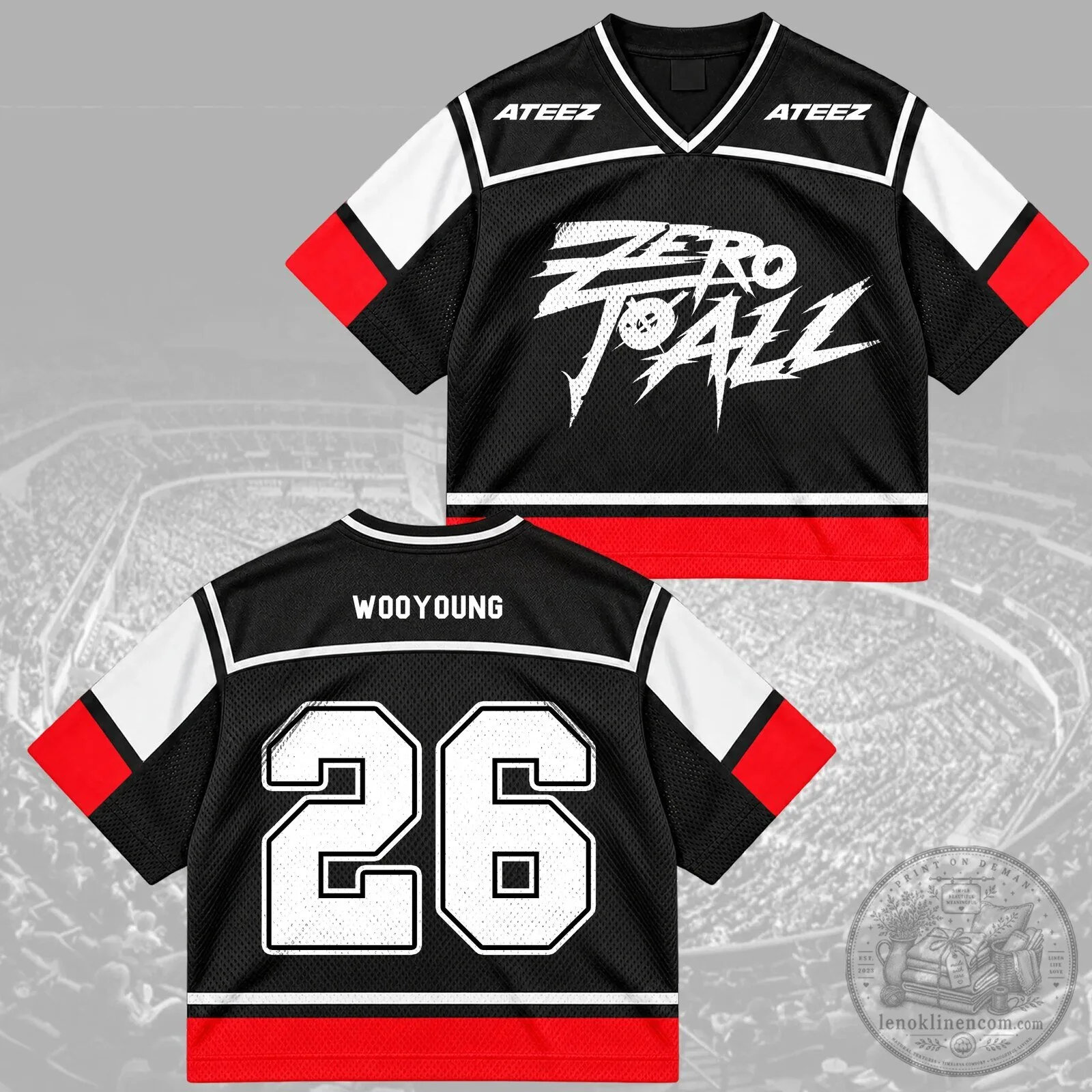 ATEEZ Zero To All World Tour Hongjoong Number 07 Mesh Hockey Jersey 15 ATEEZ Zero To All World Tour Hongjoong Number 07 Mesh Hockey Jersey