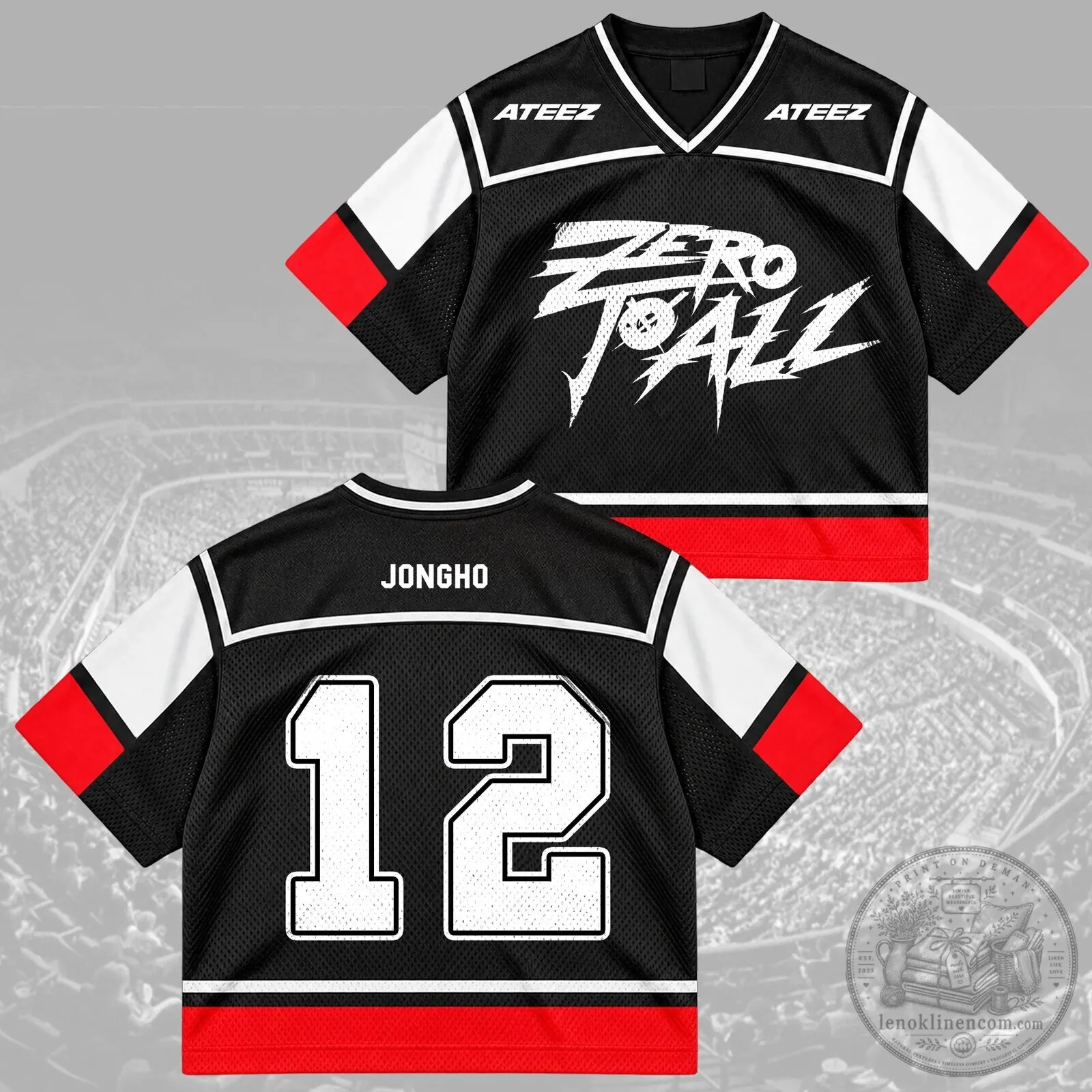 ATEEZ Zero To All World Tour Hongjoong Number 07 Mesh Hockey Jersey 16 ATEEZ Zero To All World Tour Hongjoong Number 07 Mesh Hockey Jersey
