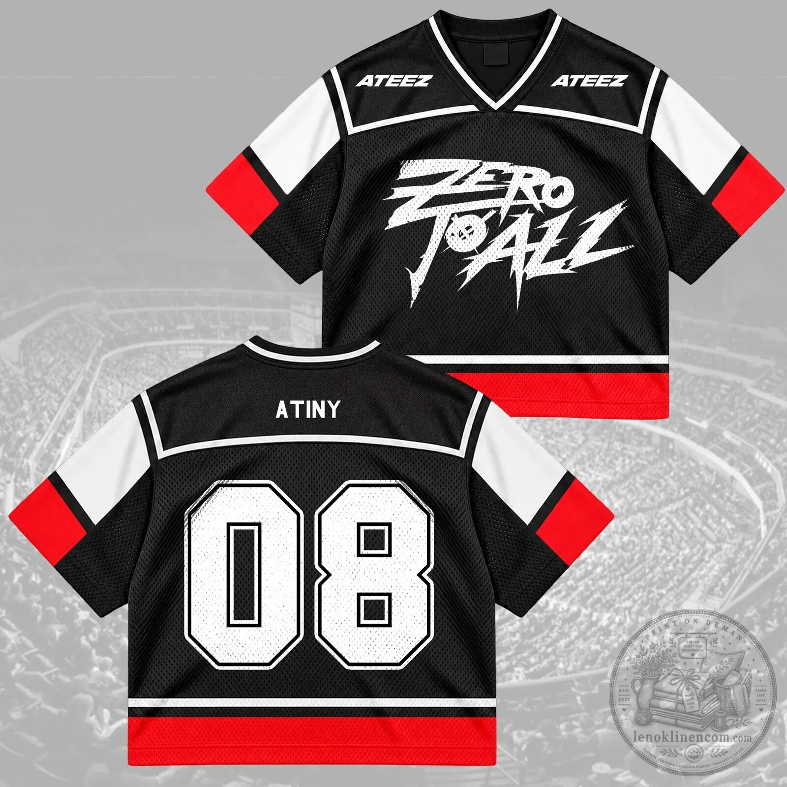 ATEEZ Zero To All World Tour Hongjoong Number 07 Mesh Hockey Jersey 17 ATEEZ Zero To All World Tour Hongjoong Number 07 Mesh Hockey Jersey