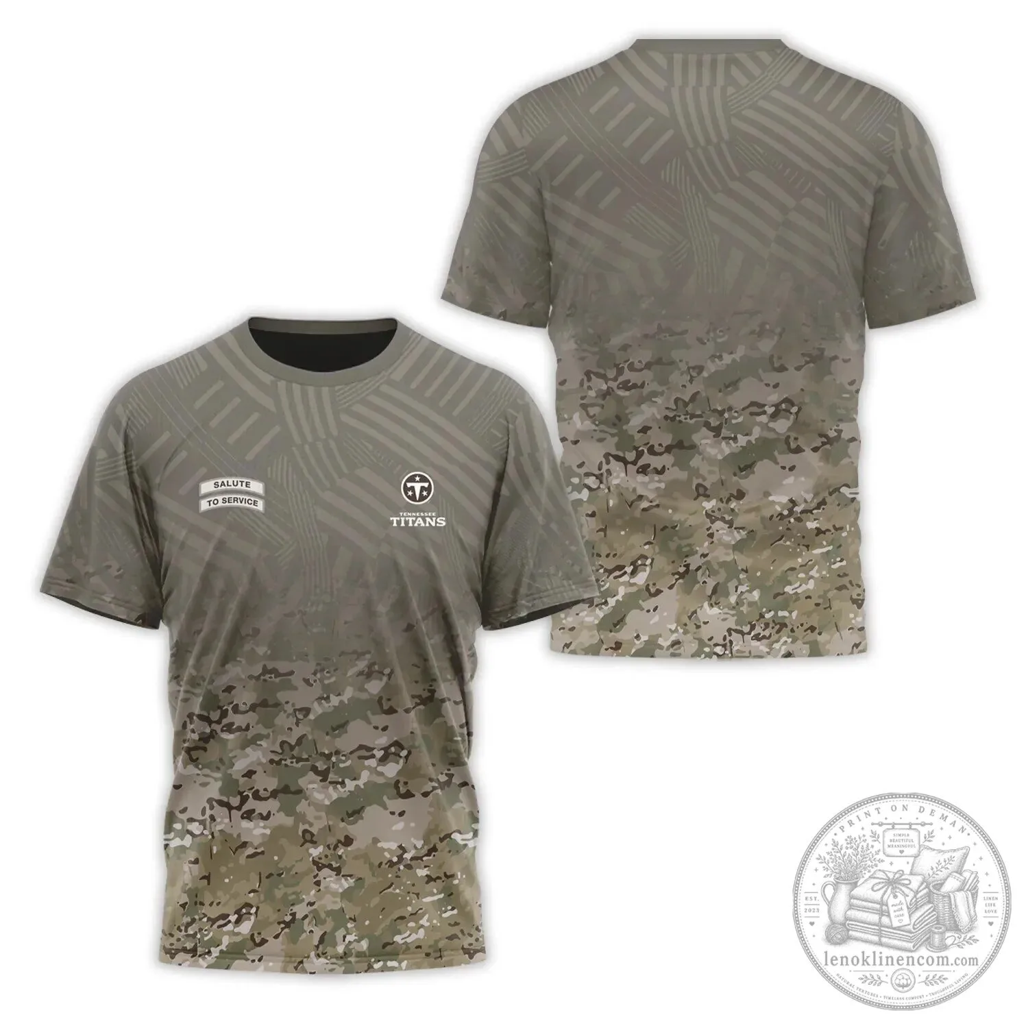 Tennessee Titans Salute To Service Military Camouflage Football T-Shirt