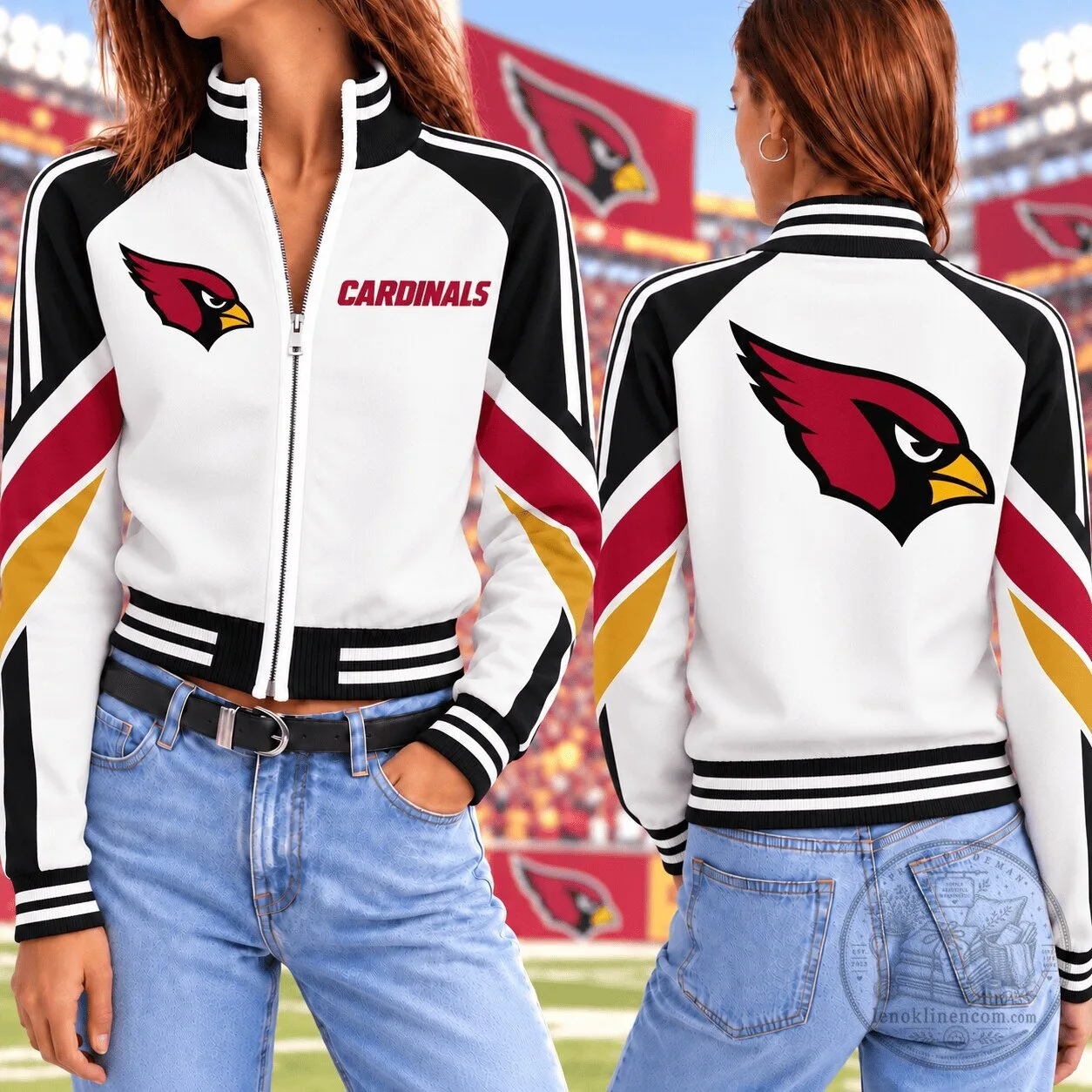 Arizona Cardinals NFL Football Team Bomber Jacket for Women