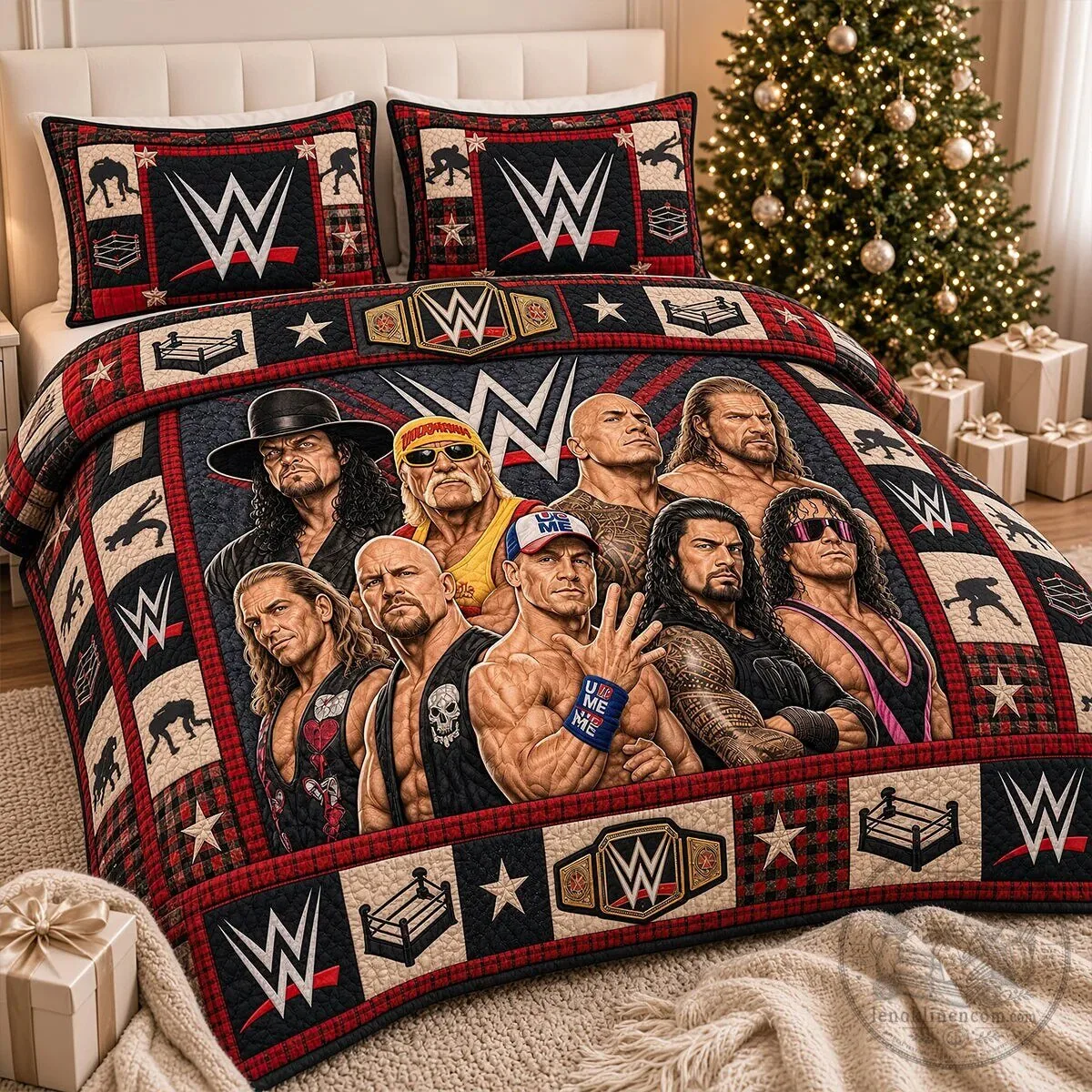 WWE Legends Championship Wrestling Quilt Bedding Set 7 WWE Legends Championship Wrestling Quilt Bedding Set
