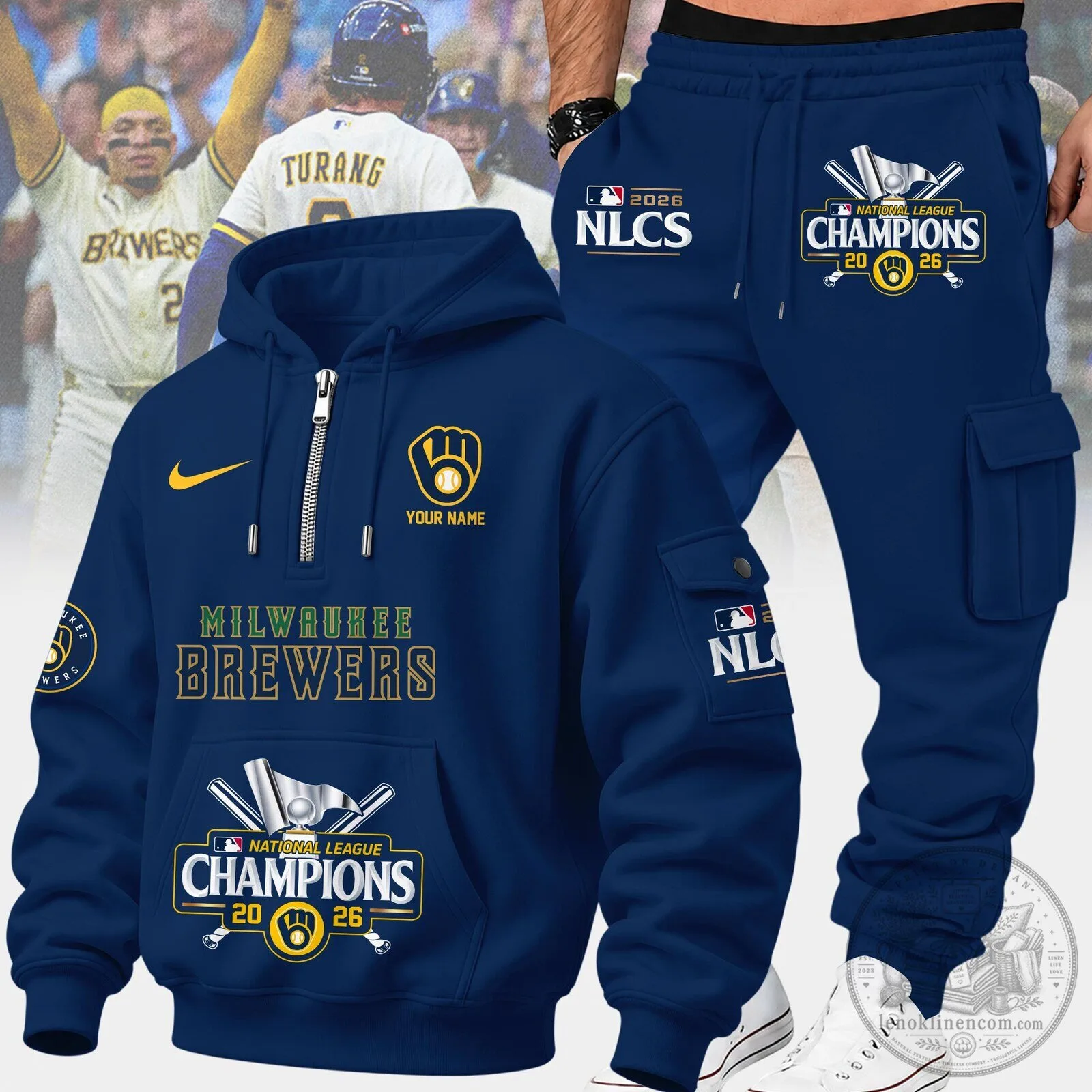 Milwaukee Brewers National League Champions 2026 Navy Blue Hoodie