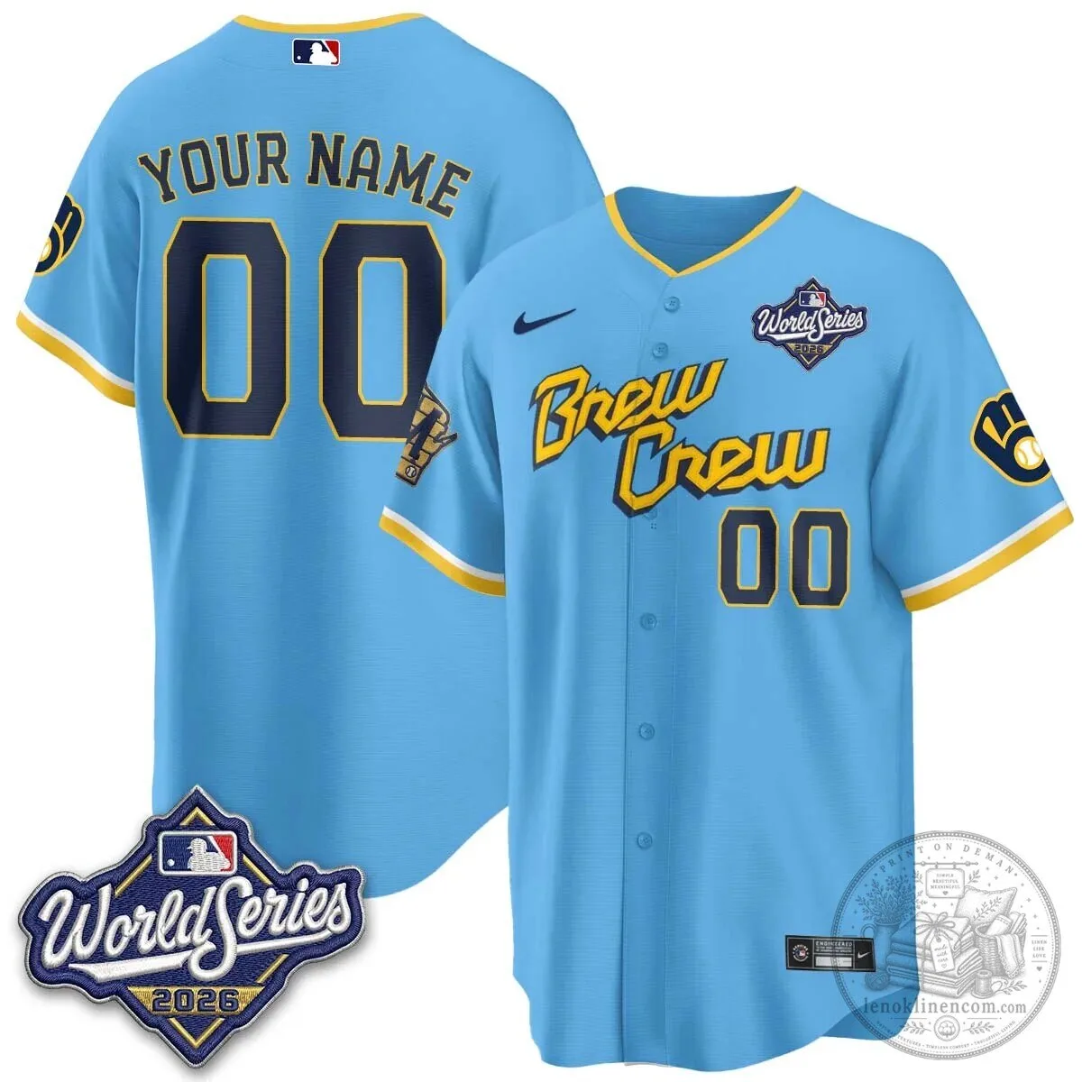 Milwaukee Brewers 2026 World Series Custom Baseball Jersey