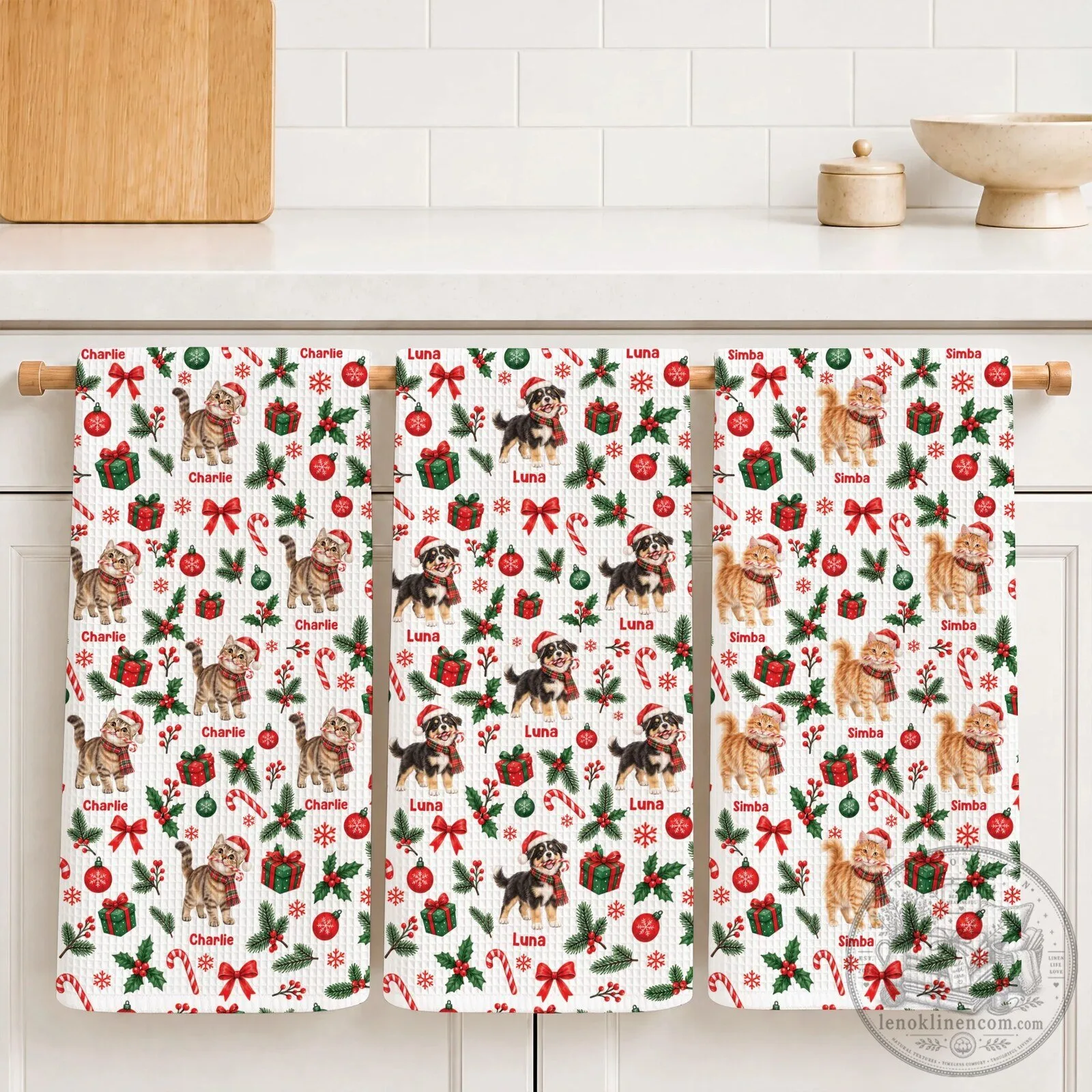 Personalized Golden Retriever Christmas Kitchen Towel, Custom Pet Photo Holiday Decor 8 Personalized Golden Retriever Christmas Kitchen Towel, Custom Pet Photo Holiday Decor