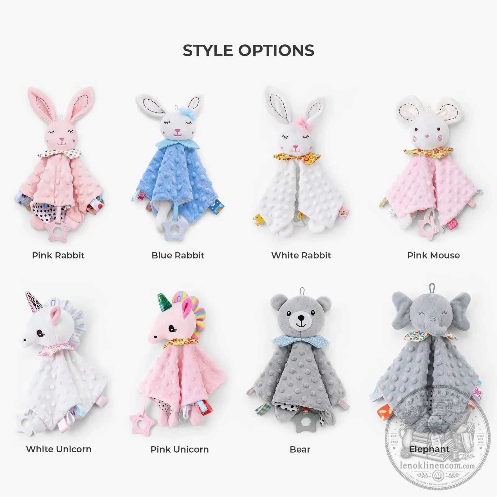 Personalized Pink Bunny Floral Baby Security Blanket with Name Embroidery 11 Personalized Pink Bunny Floral Baby Security Blanket with Name Embroidery