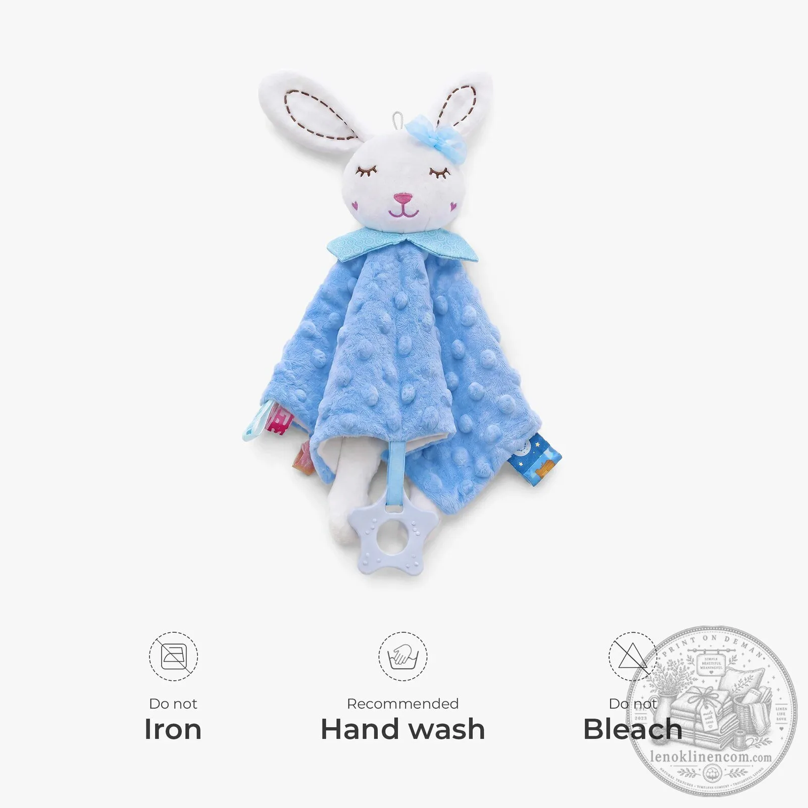 Personalized Pink Bunny Floral Baby Security Blanket with Name Embroidery 12 Personalized Pink Bunny Floral Baby Security Blanket with Name Embroidery