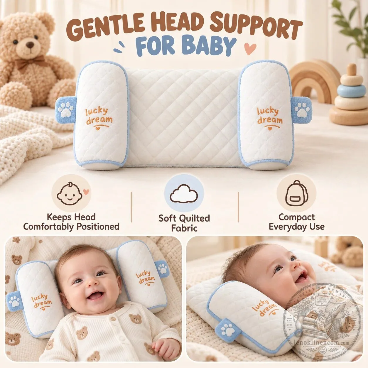 Breathable Infant Head And Neck Support Pillow For Newborn Baby Sleep