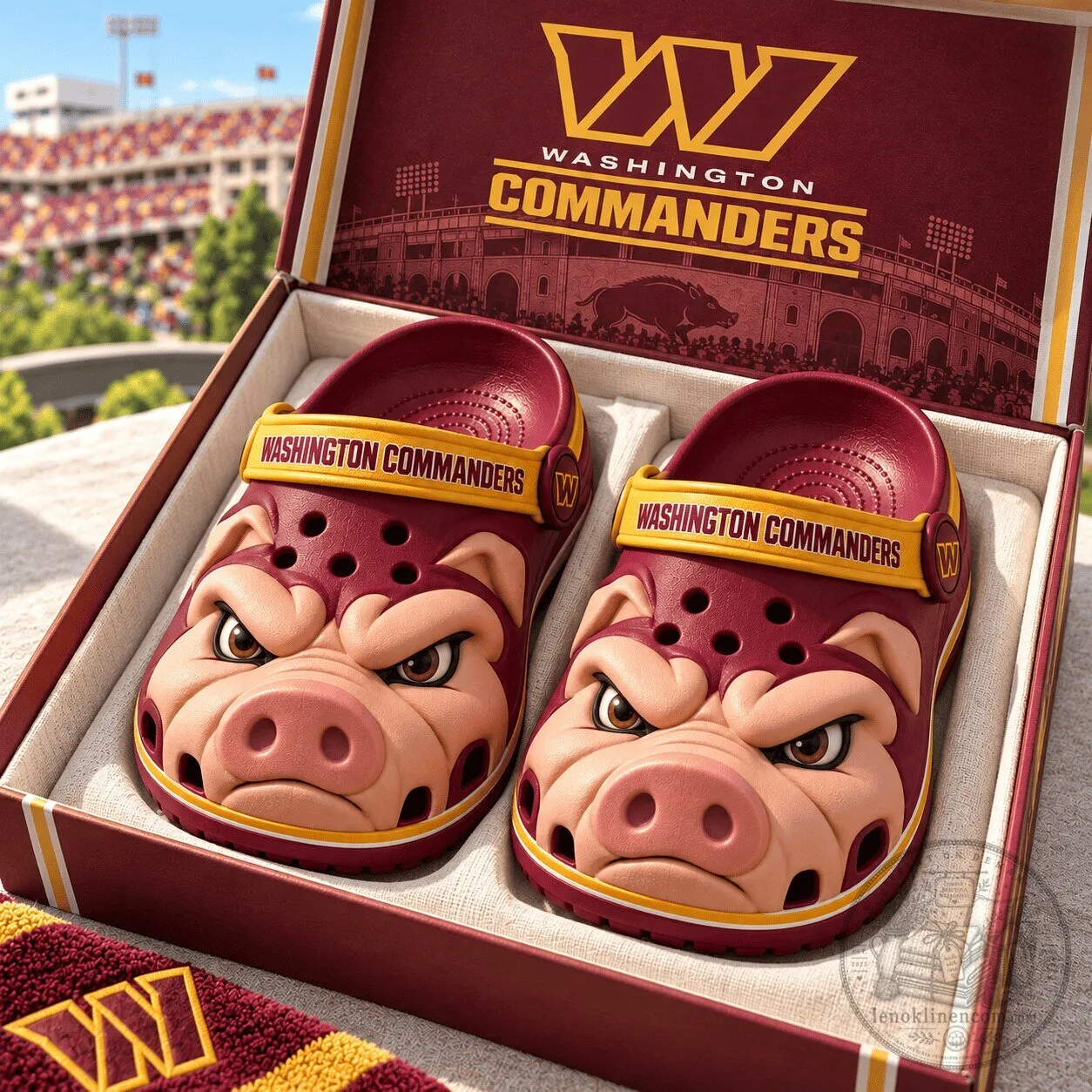 Washington Commanders Hog Sculpted Team Logo Adult Clogs