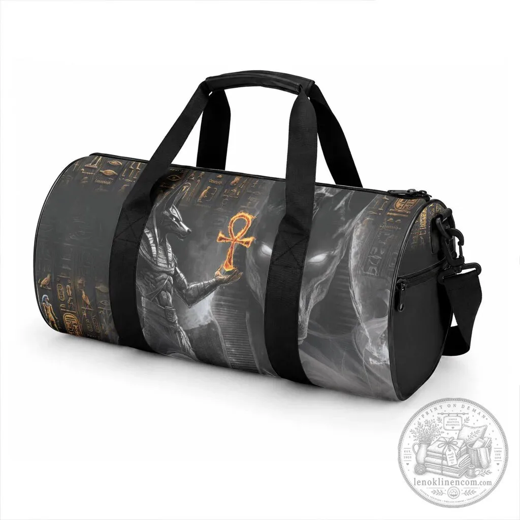 Ancient Egyptian Anubis God of Death Duffle Bag with Hieroglyphs 5 Ancient Egyptian Anubis God of Death Duffle Bag with Hieroglyphs