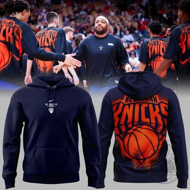 Navy Blue Hoodie featuring the New York Knicks Basketball Team Logo