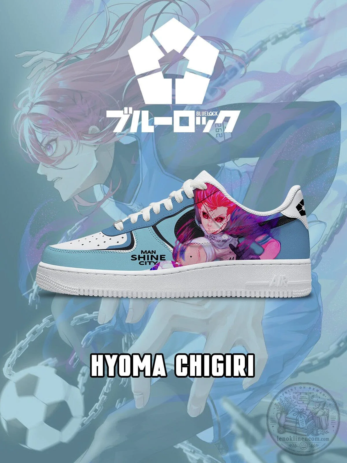 Hyoma Chigiri Anime Sneakers from Blue Lock in Blue