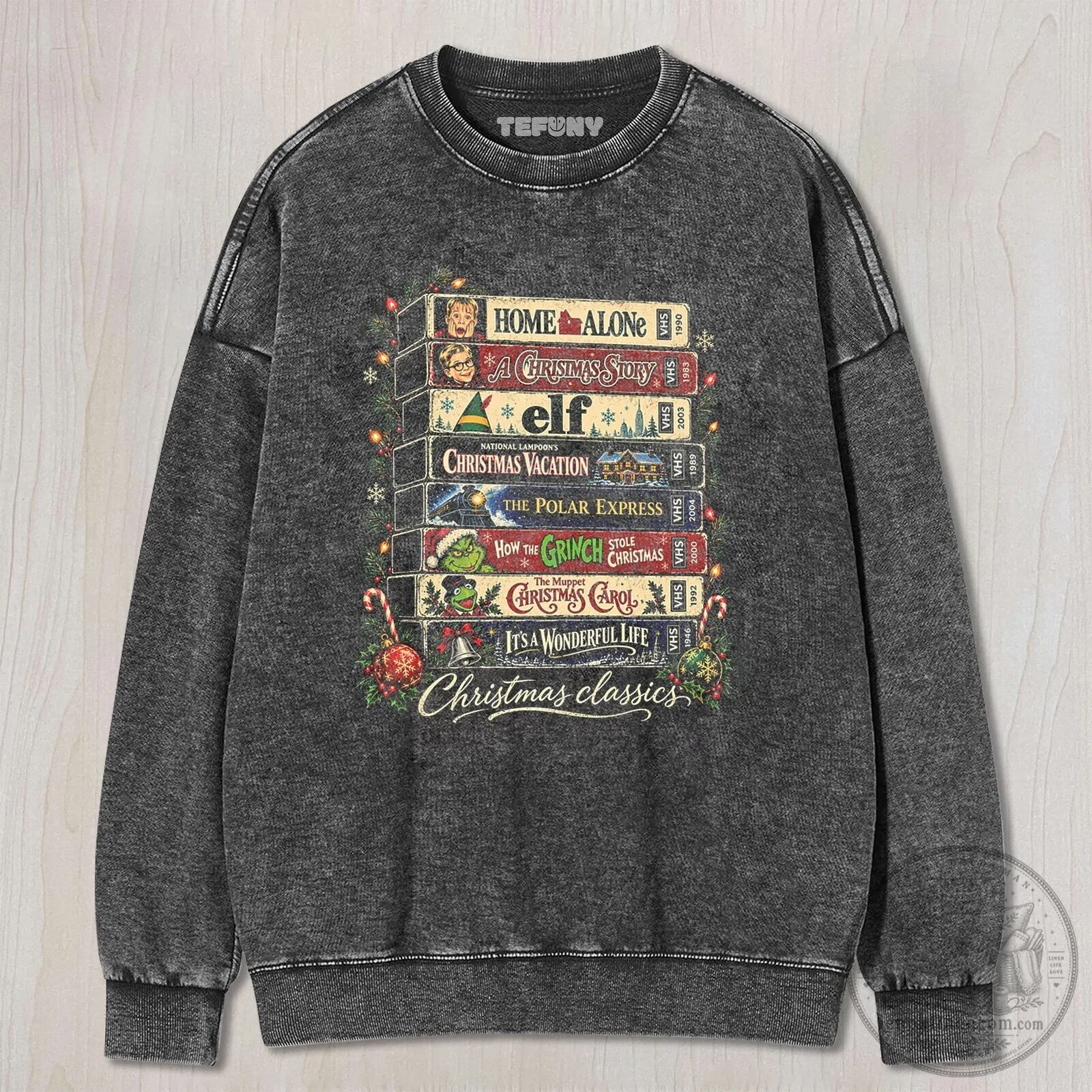 Christmas Classics VHS Tapes Holiday Movie Marathon Black T-Shirt 8 Christmas Classics VHS Tapes Holiday Movie Marathon Black T-Shirt