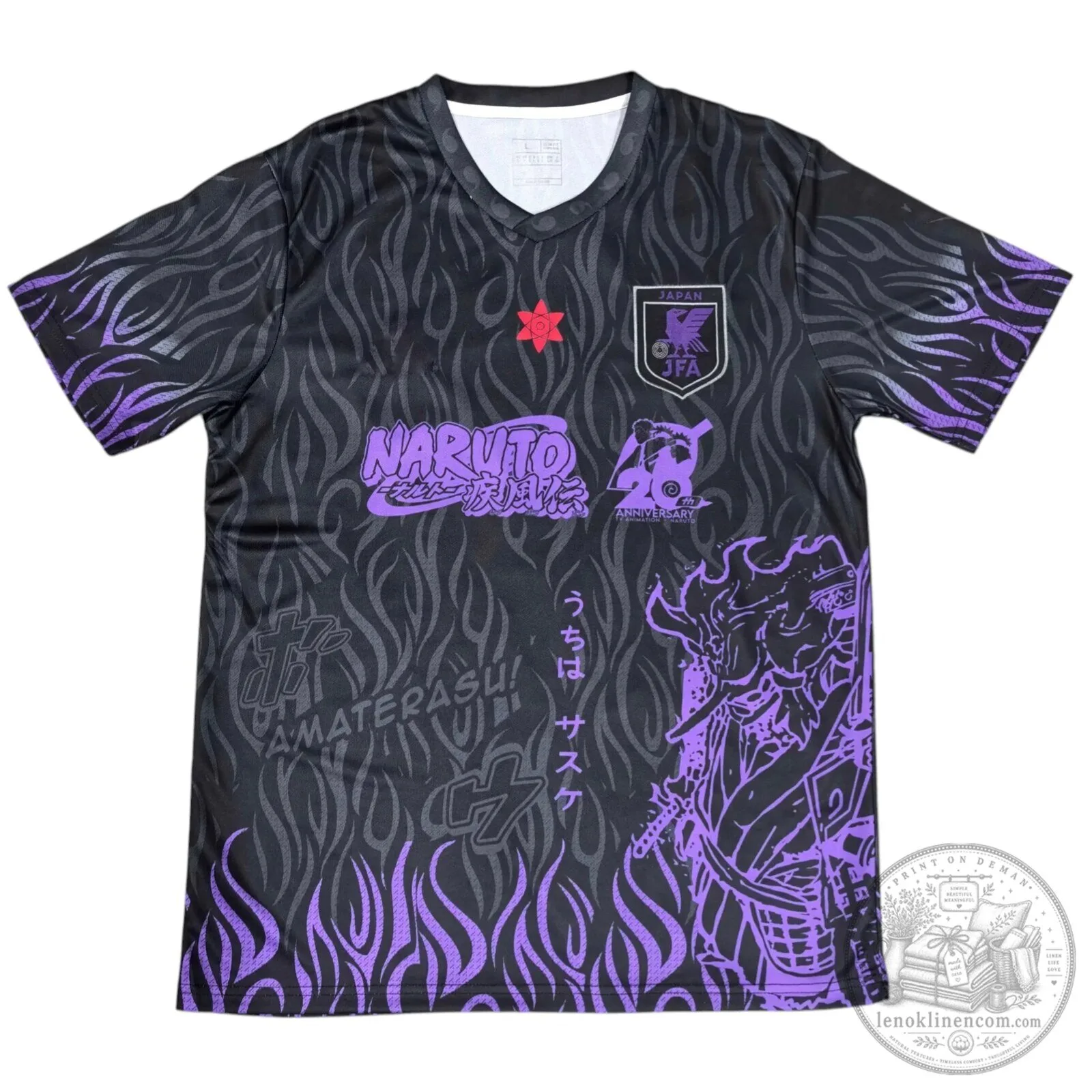 Naruto Shippuden Amaterasu Uchiha Sasuke Japan Football Jersey