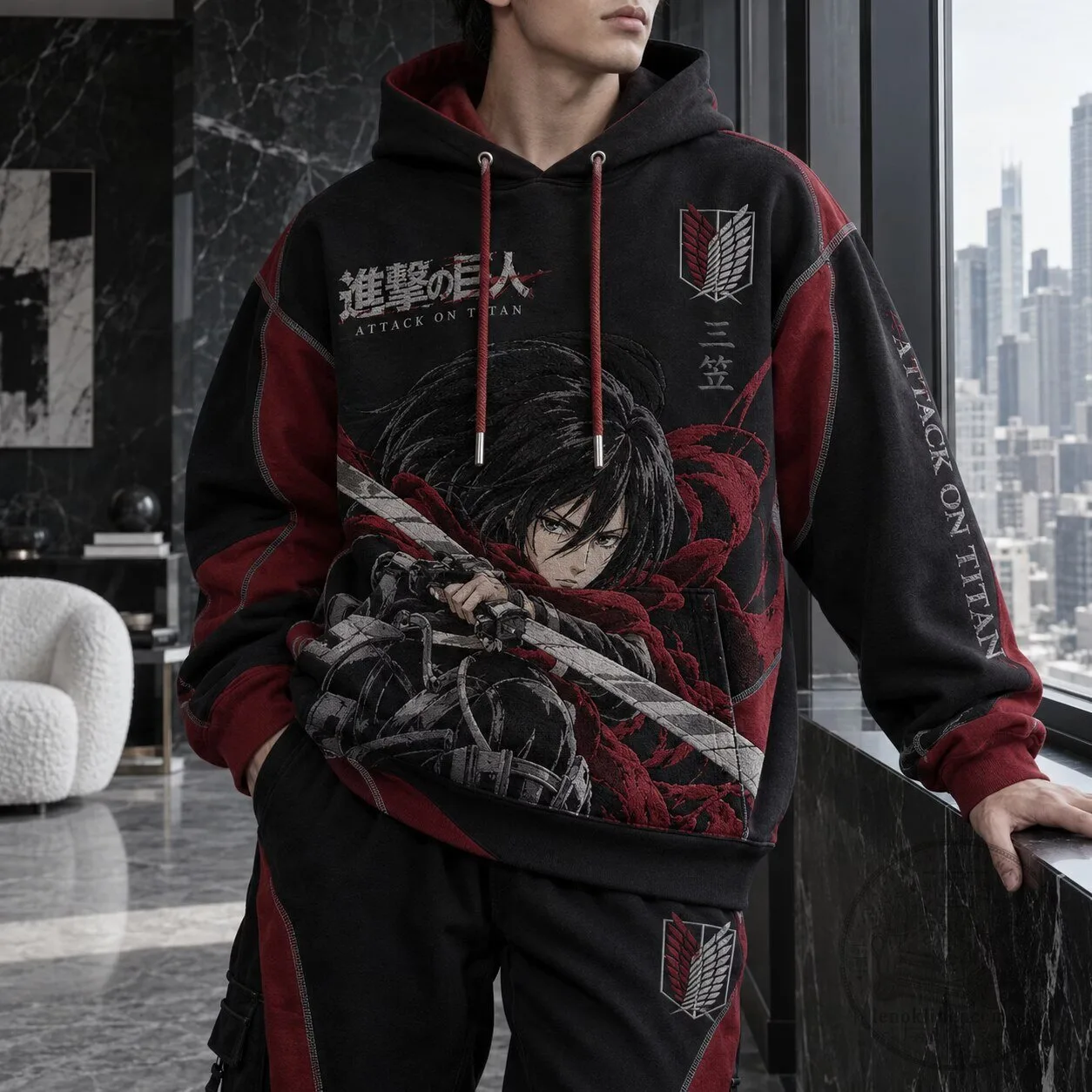 Attack on Titan Mikasa Ackerman Anime Manga Oversized Hoodie
