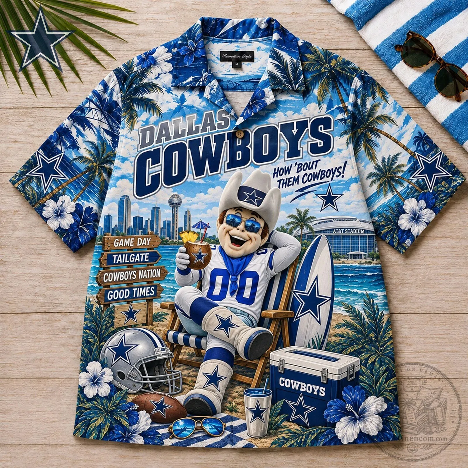 Dallas Cowboys Hawaiian Shirt Summer Beach NFL Football Team Apparel